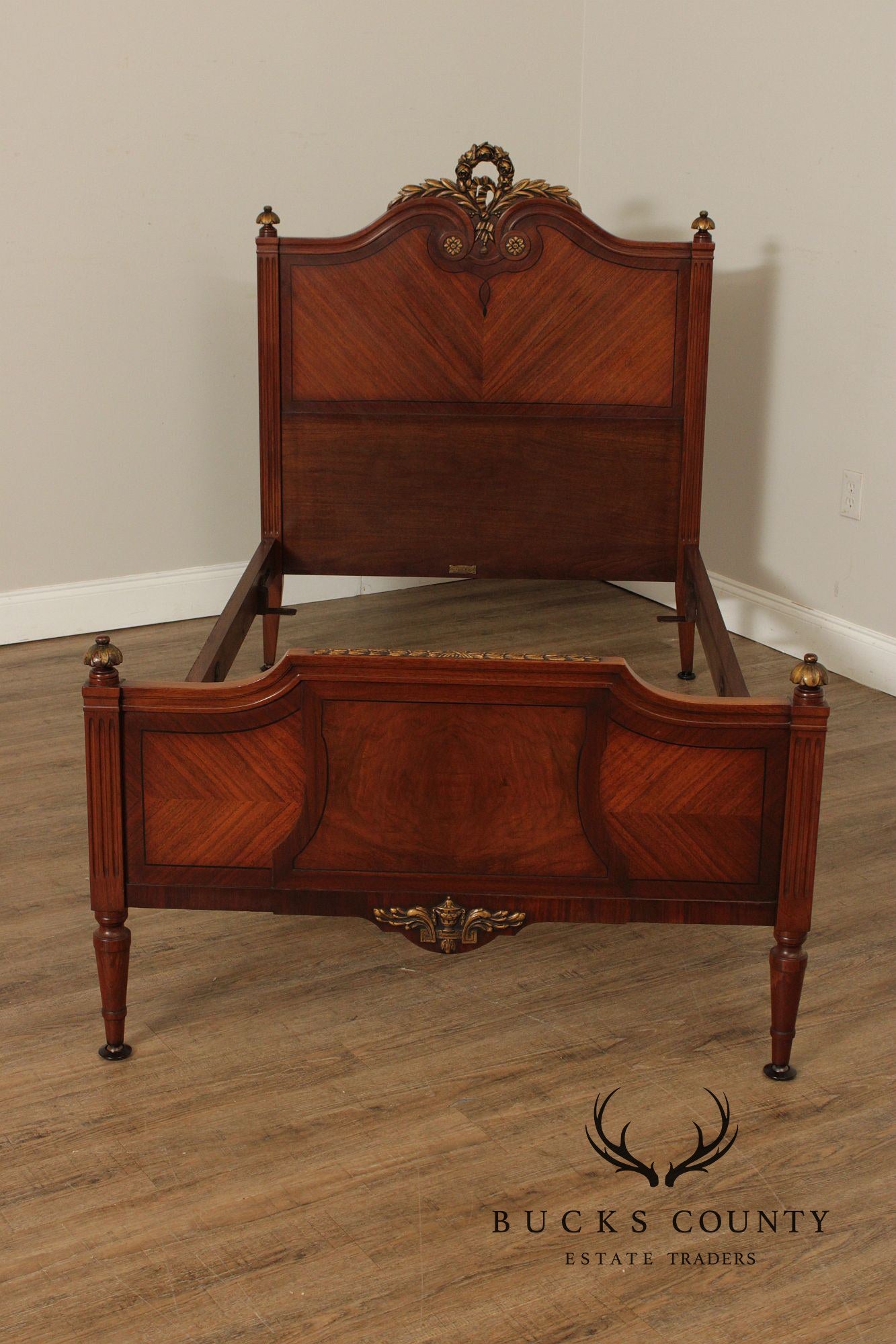 1930's Tobey Furniture Company French Style Pair Of Walnut Twin Beds