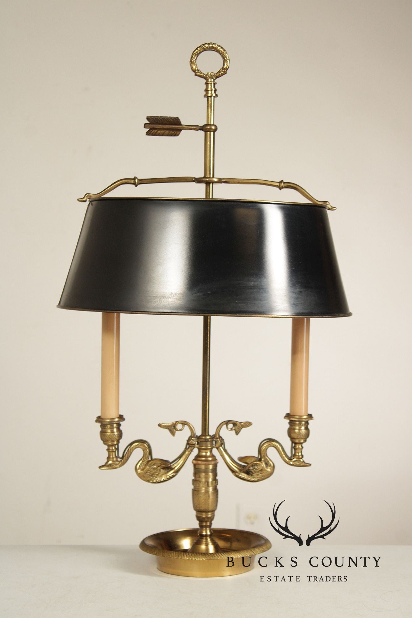 Vintage Brass Bouillotte Desk Lamp