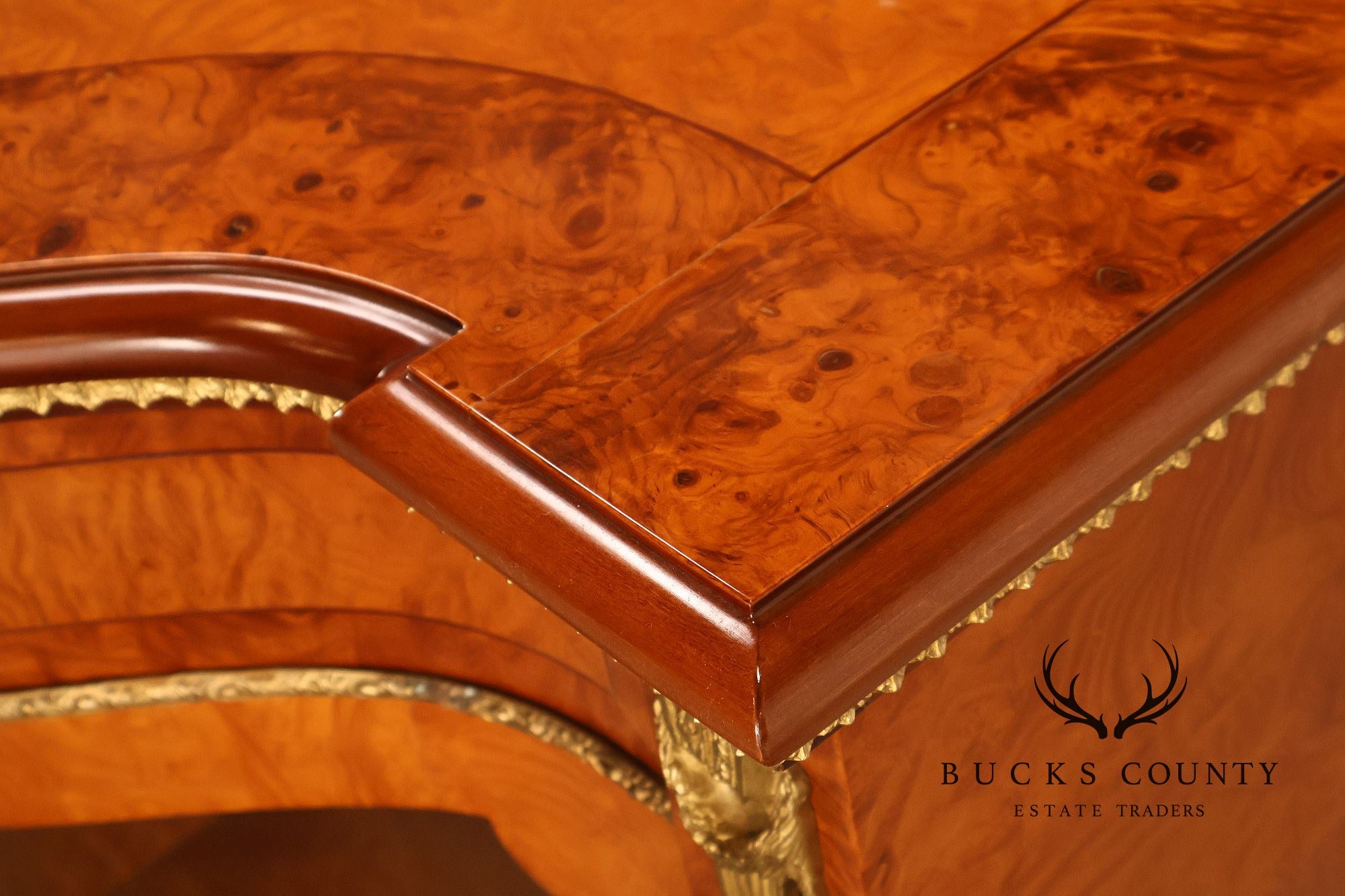 Italian Neoclassical Style Burl Wood Sideboard Credenza