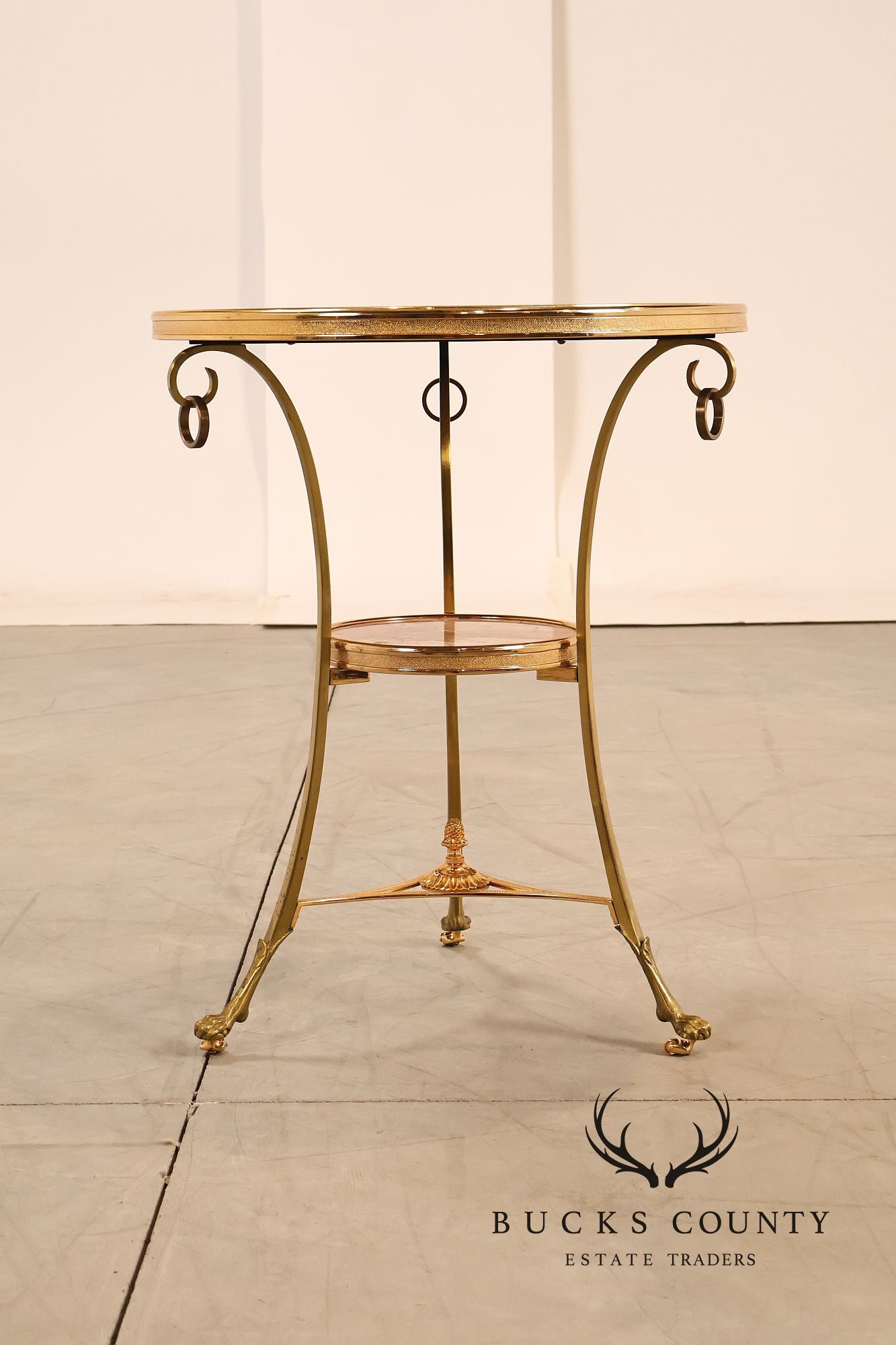 Neoclassical Style Pair of Marble Top Gueridon Side Tables