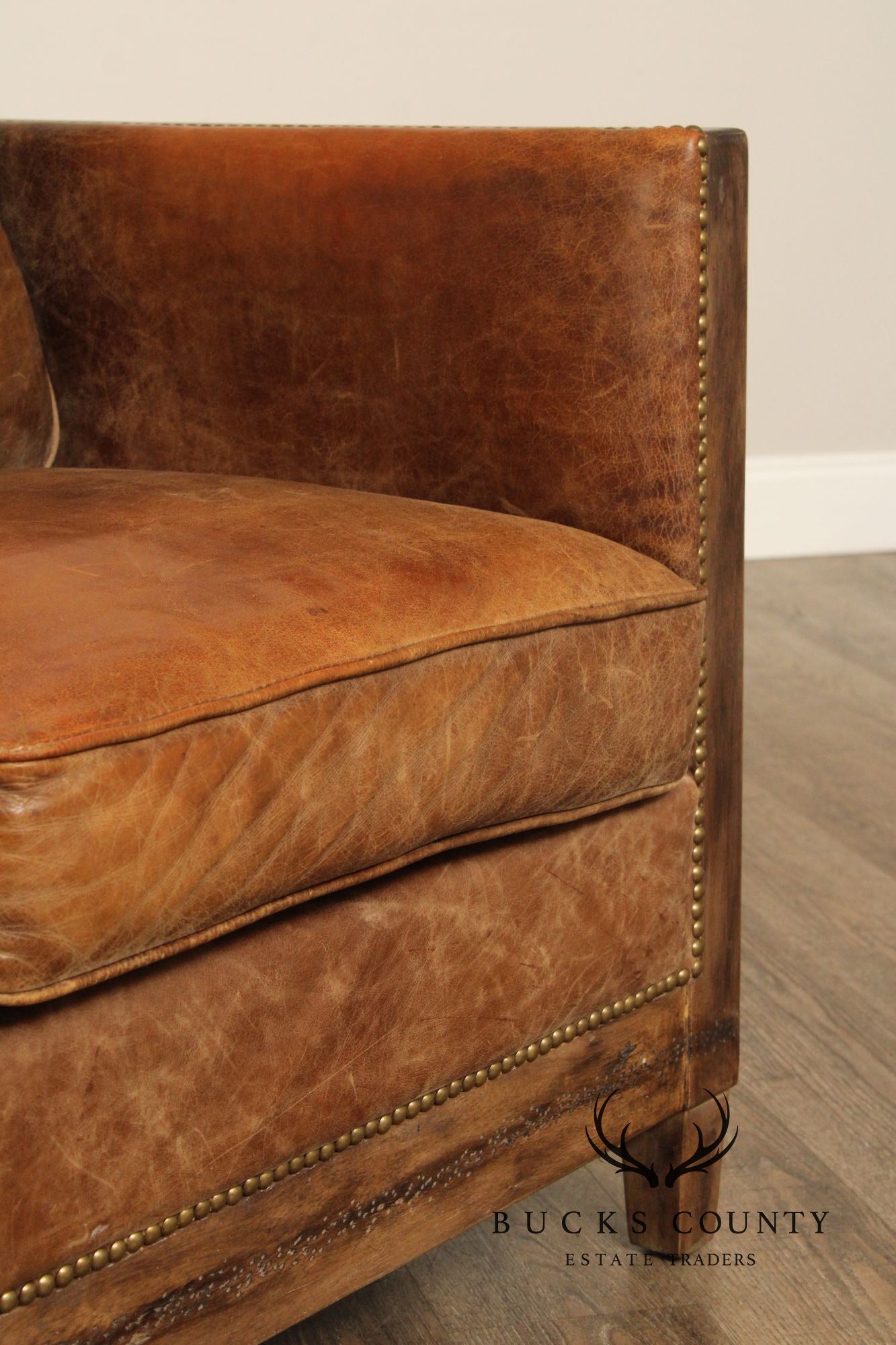 MOE'S HOME COLLECTION DARLINGTON RUSTIC LEATHER SOFA