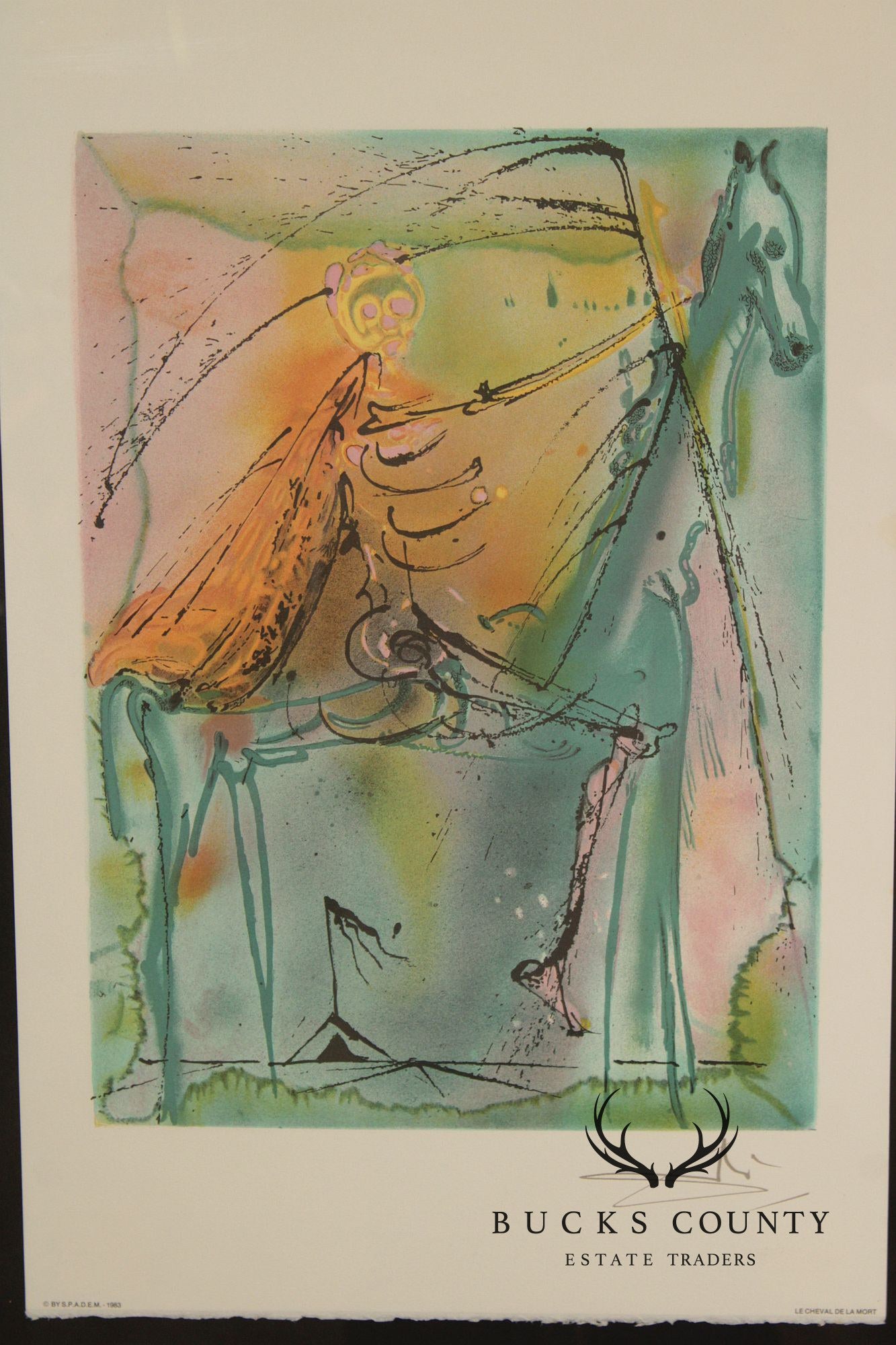 Salvador Dalí Framed Lithograph, 'Cheval De La Mort'