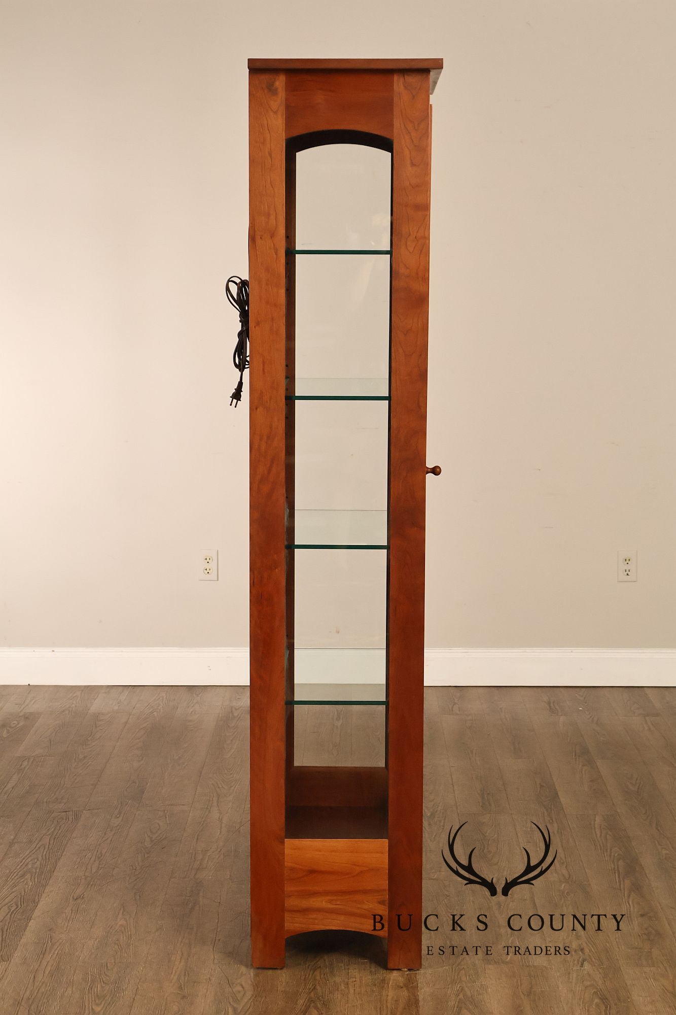 Stickley Mission Collection Solid Cherry Tall Glass Display Curio Cabinet