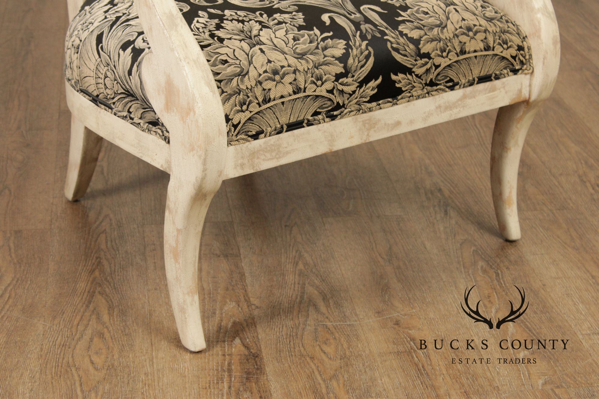 Regency Style Pair Of Painted Fauteuil Armchairs