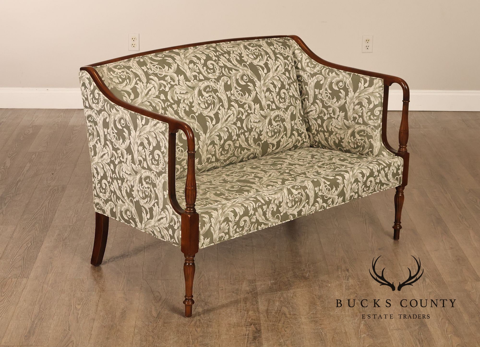 Sheraton Style Custom Upholstered Loveseat