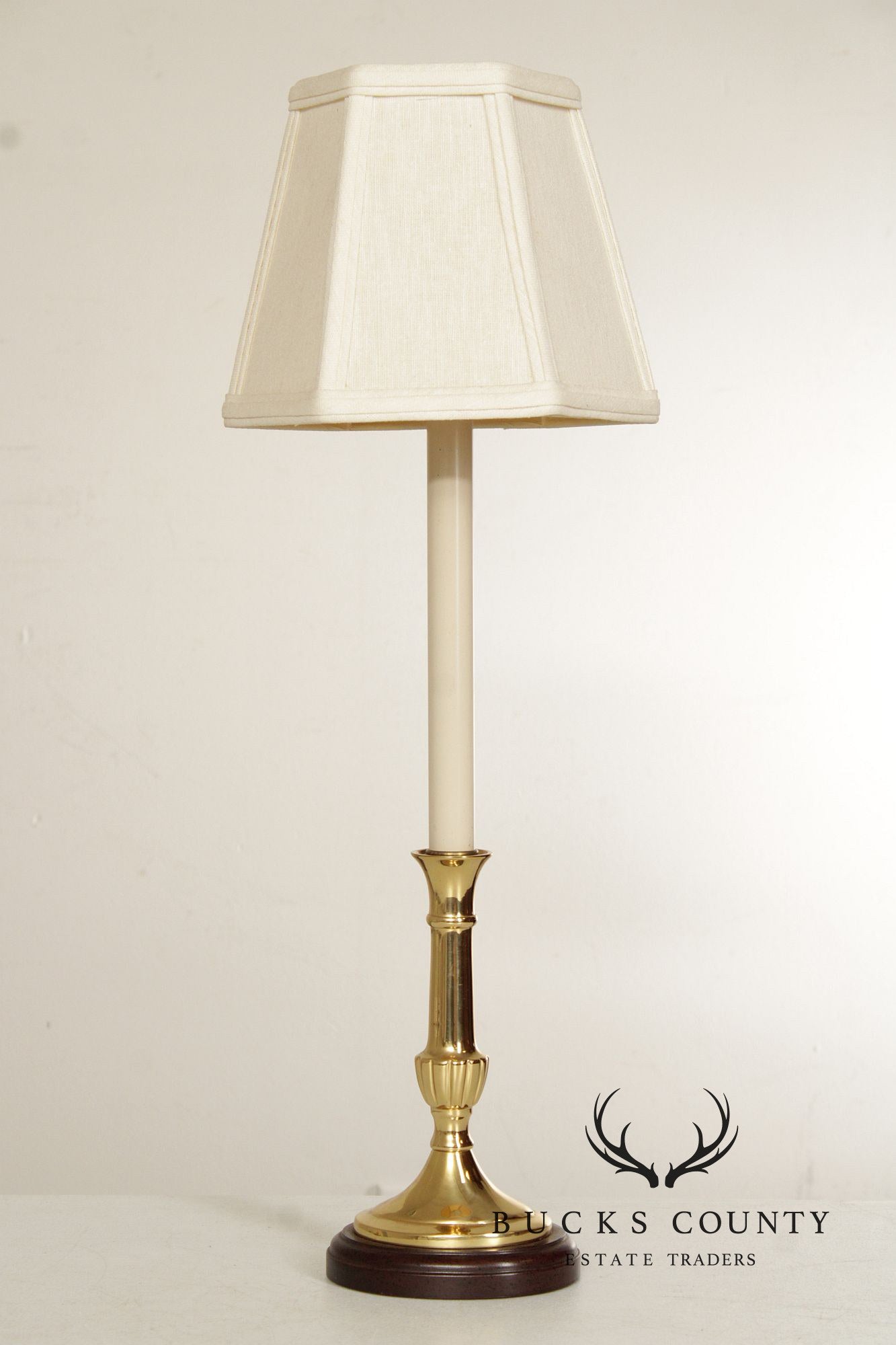Kaiser Kuhn Lighting Vintage Pair of Brass Candlestick Table Lamps