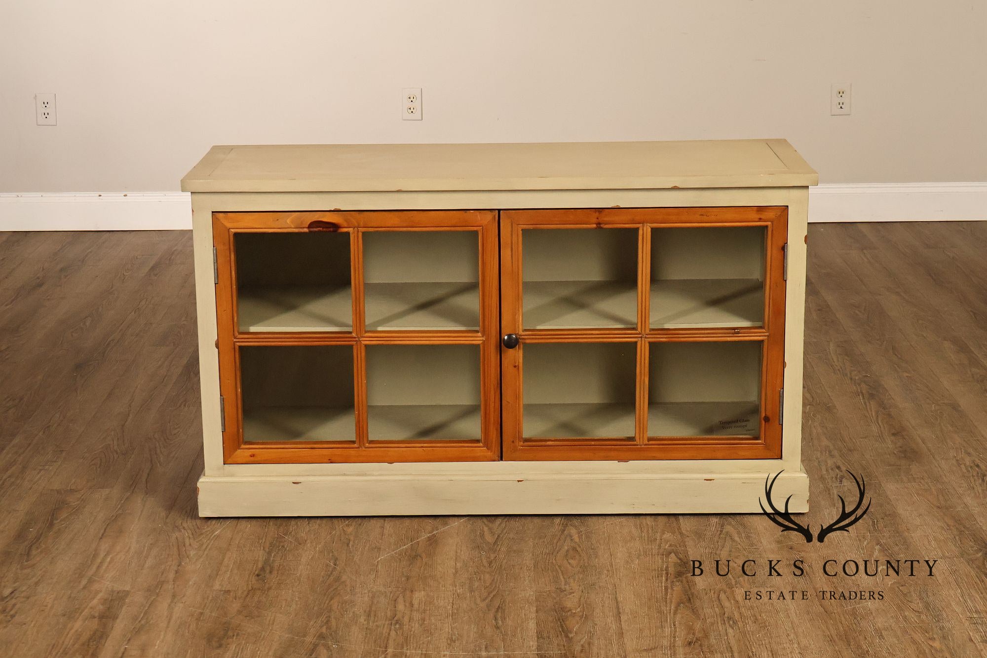Pier 1 Imports Painted Farmhouse Style Two Tone Media Console
