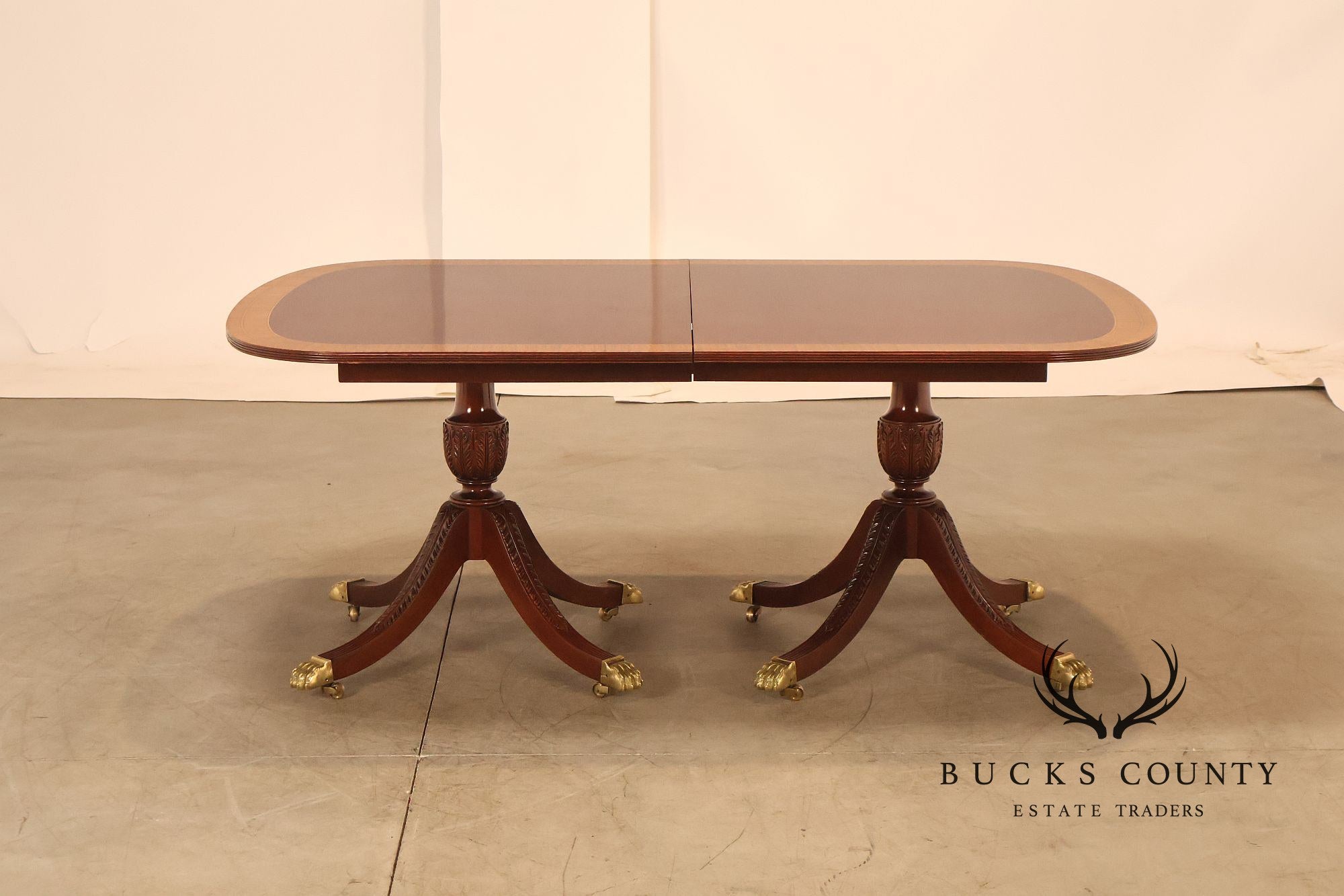 Councill Craftsmen Mahogany Double Pedestal Expandable Dining Table