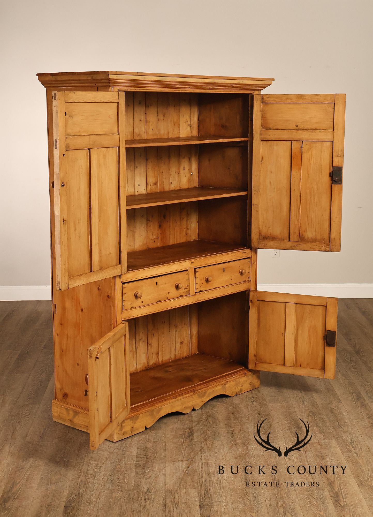 Pine Country Style Armoire Cabinet With Drawers