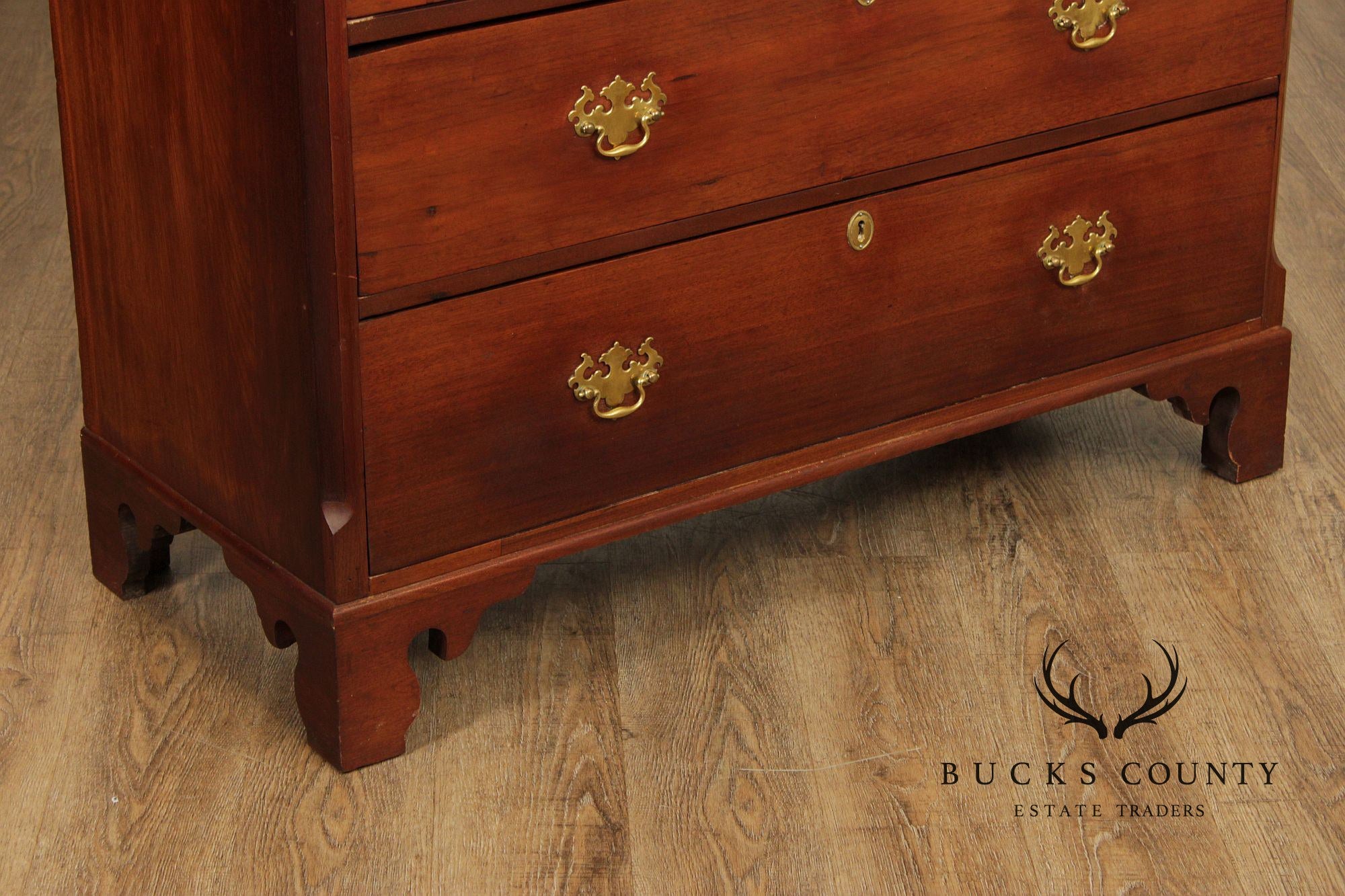 Antique American Walnut Chest With Blind Door Bookcase Top