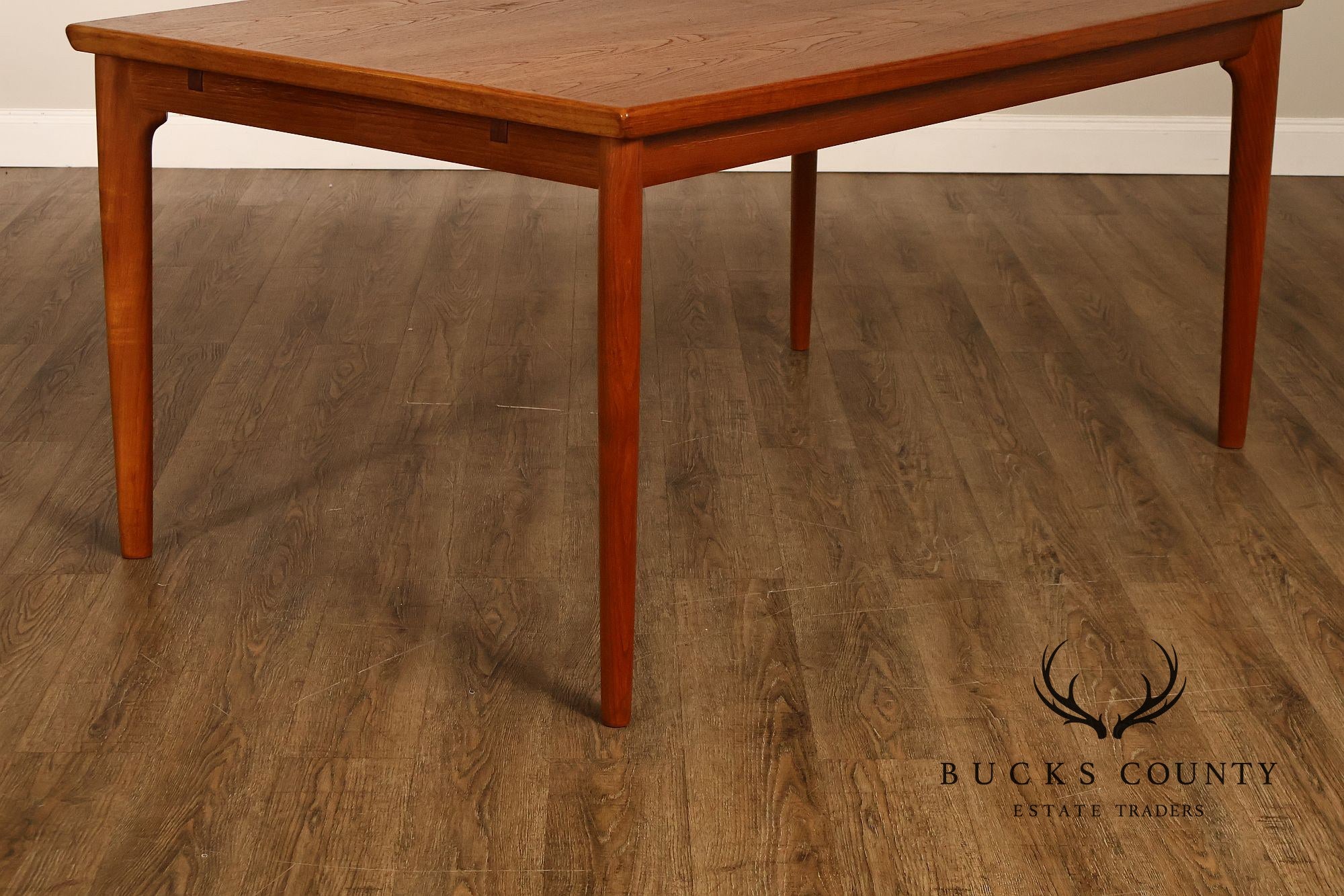 Danish Modern Teak Draw-Leaf Dining Table