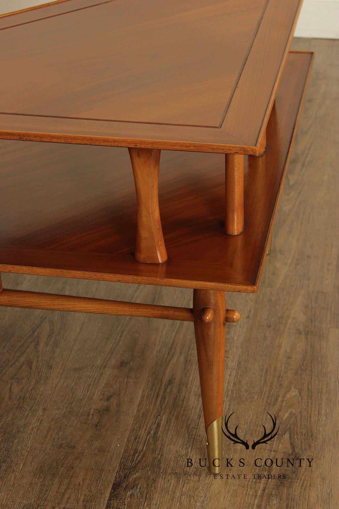 Lane Copenhagen Mid-Century Modern Two-Tier Corner Table