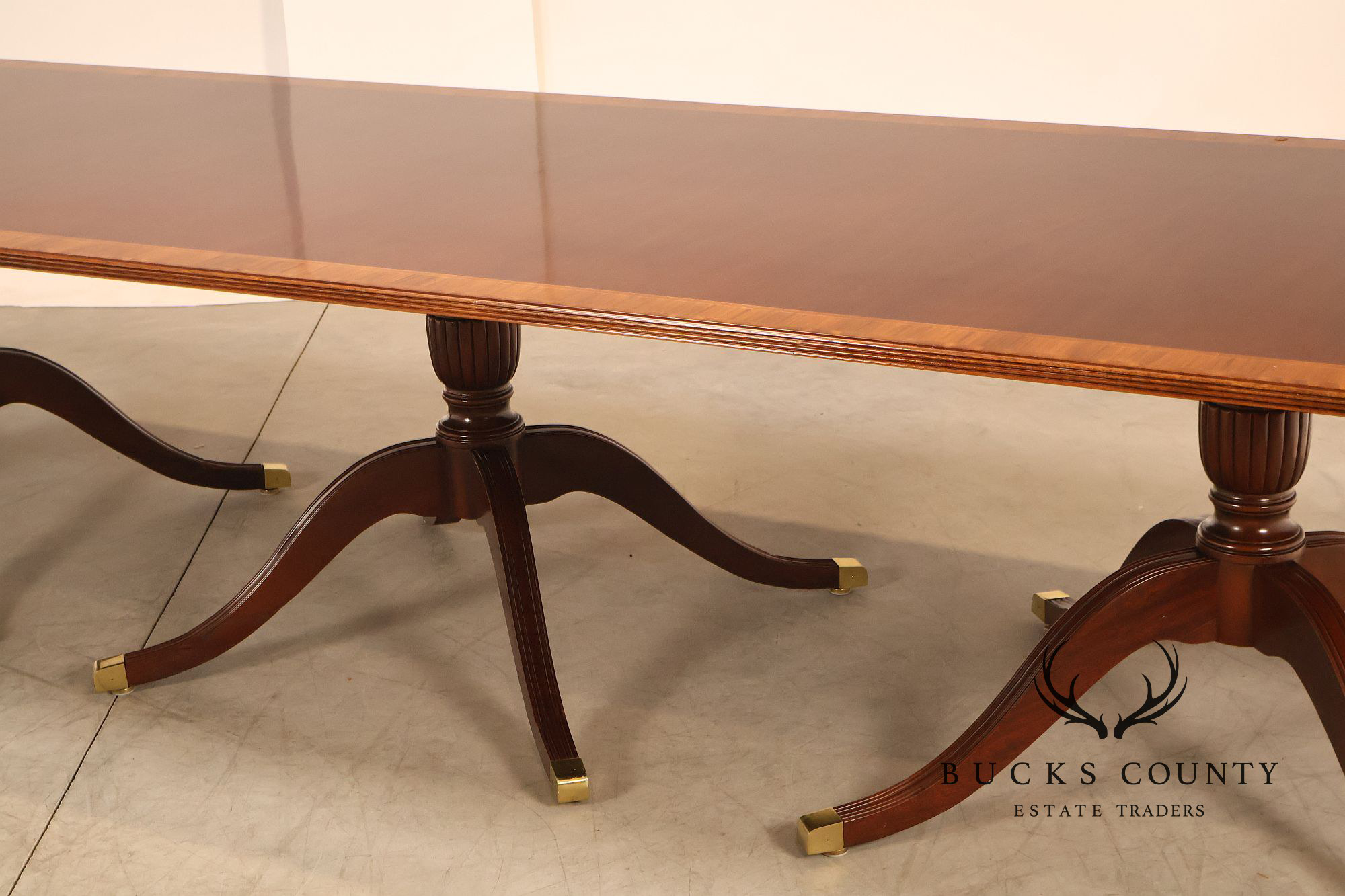 Councill Regency Style Triple Pedestal Mahogany 12' Dining Table