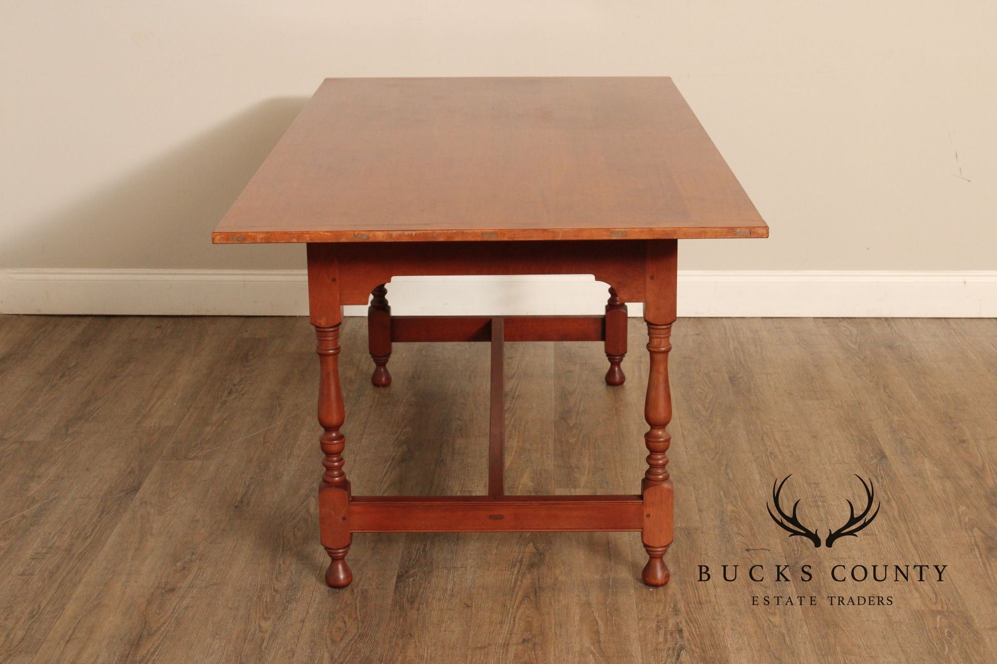 J.L. Treharn Custom Cherry Farmhouse Extendable Dining Table
