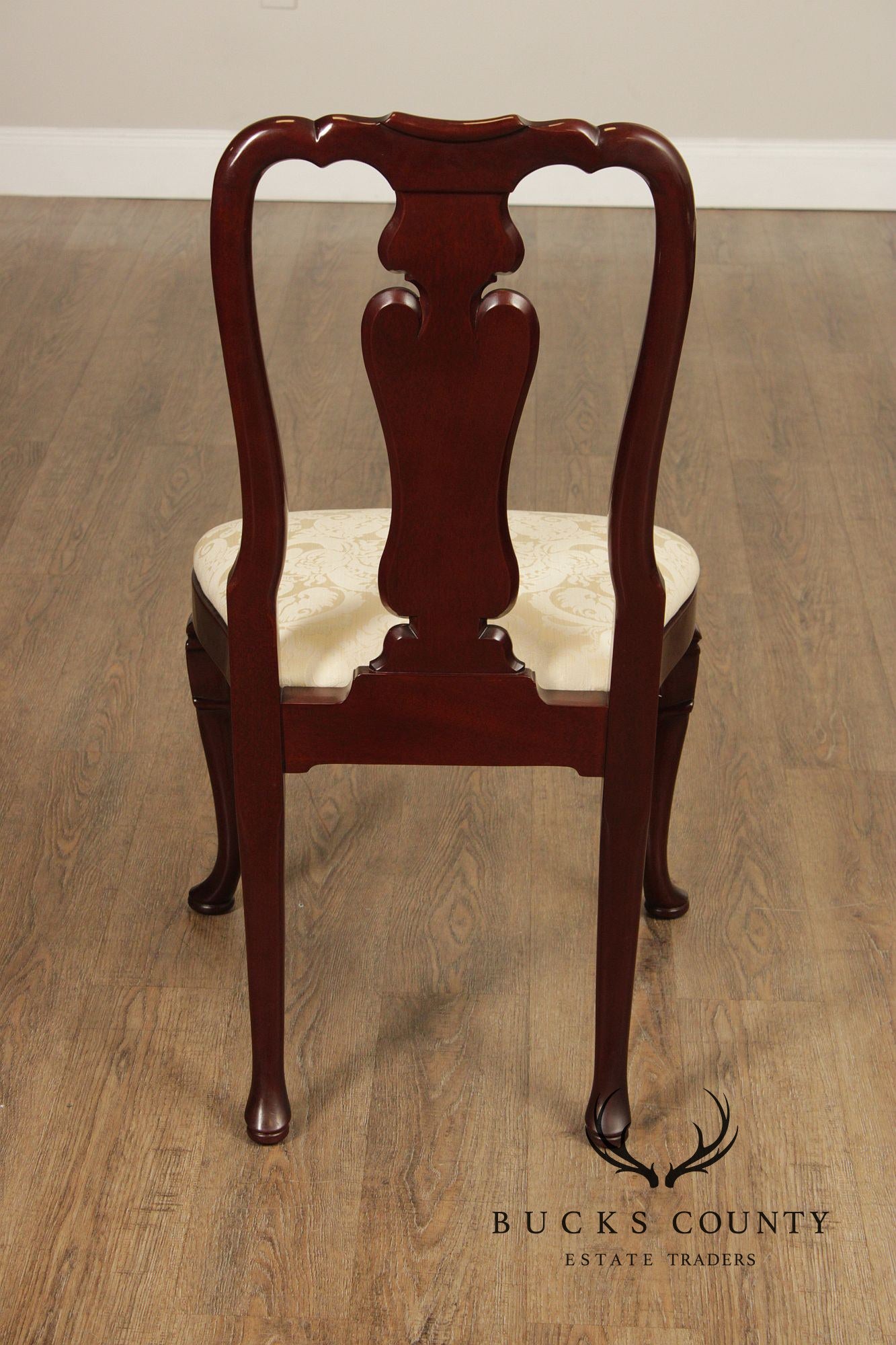 Kindel Queen Anne Style Set Of Six Mahogany Dining Chairs