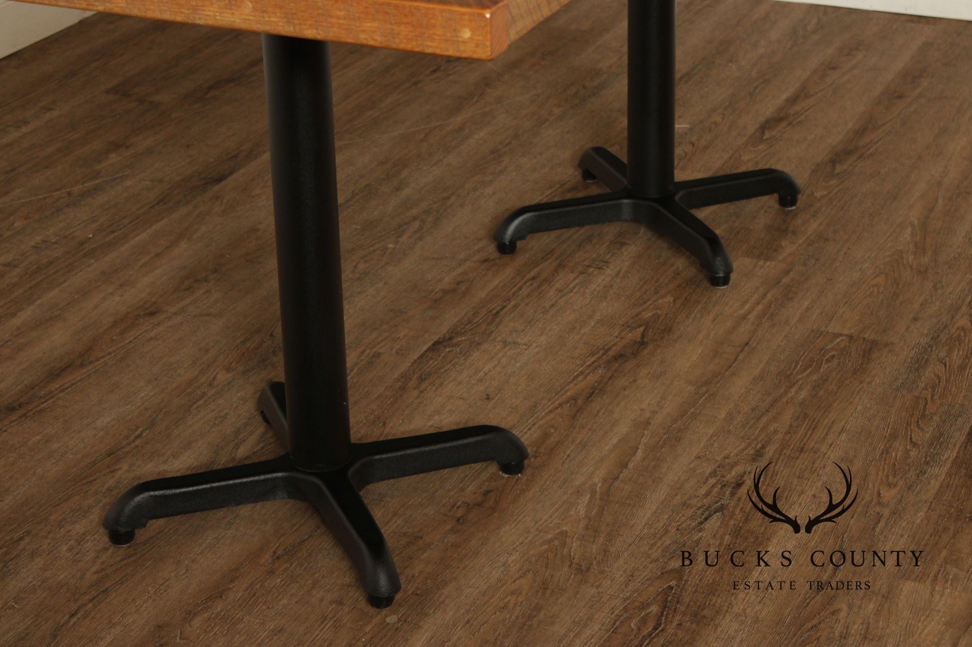 Industrial Style Reclaimed Wood Top Iron Base Dining Table