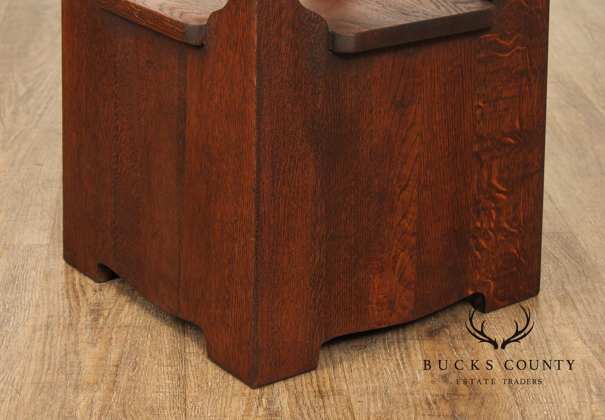 Antique Arts & Crafts Oak Pagoda Tabouret Table