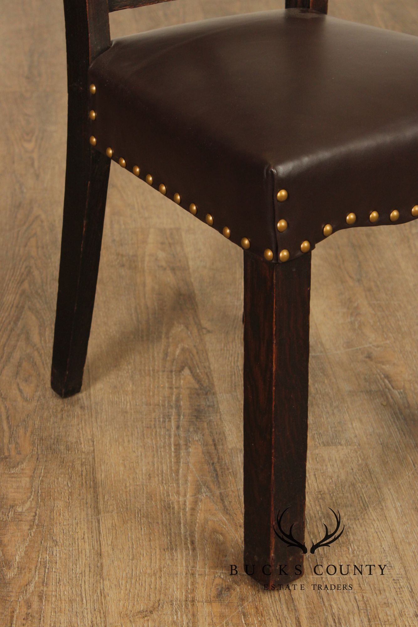 Michigan Chair Co. Antique Oak Arts & Crafts Hall Chair