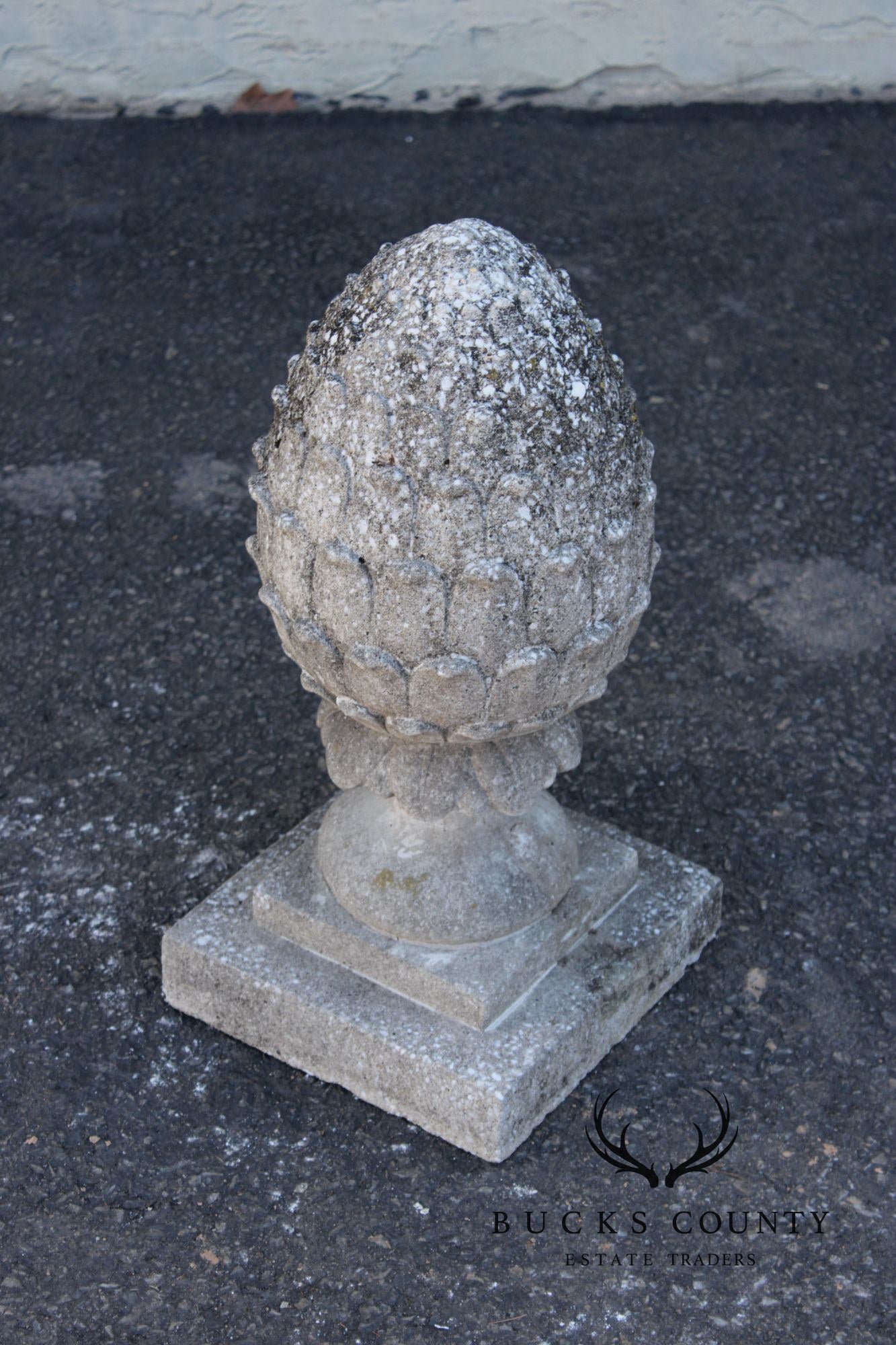 Vintage Cast Cement Artichoke Garden Ornament