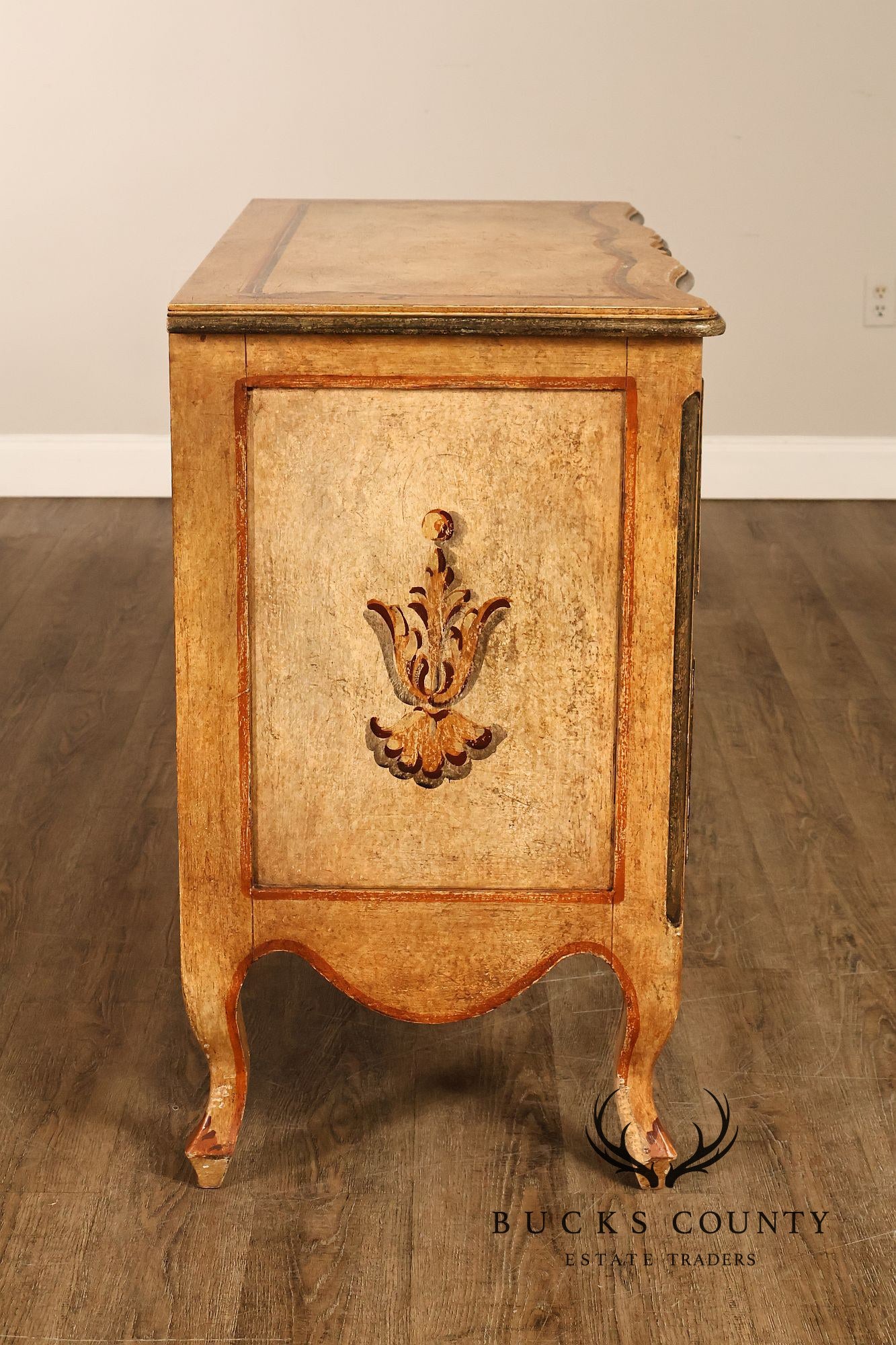 Rococo Style Painted Bombe Chest Of Drawers