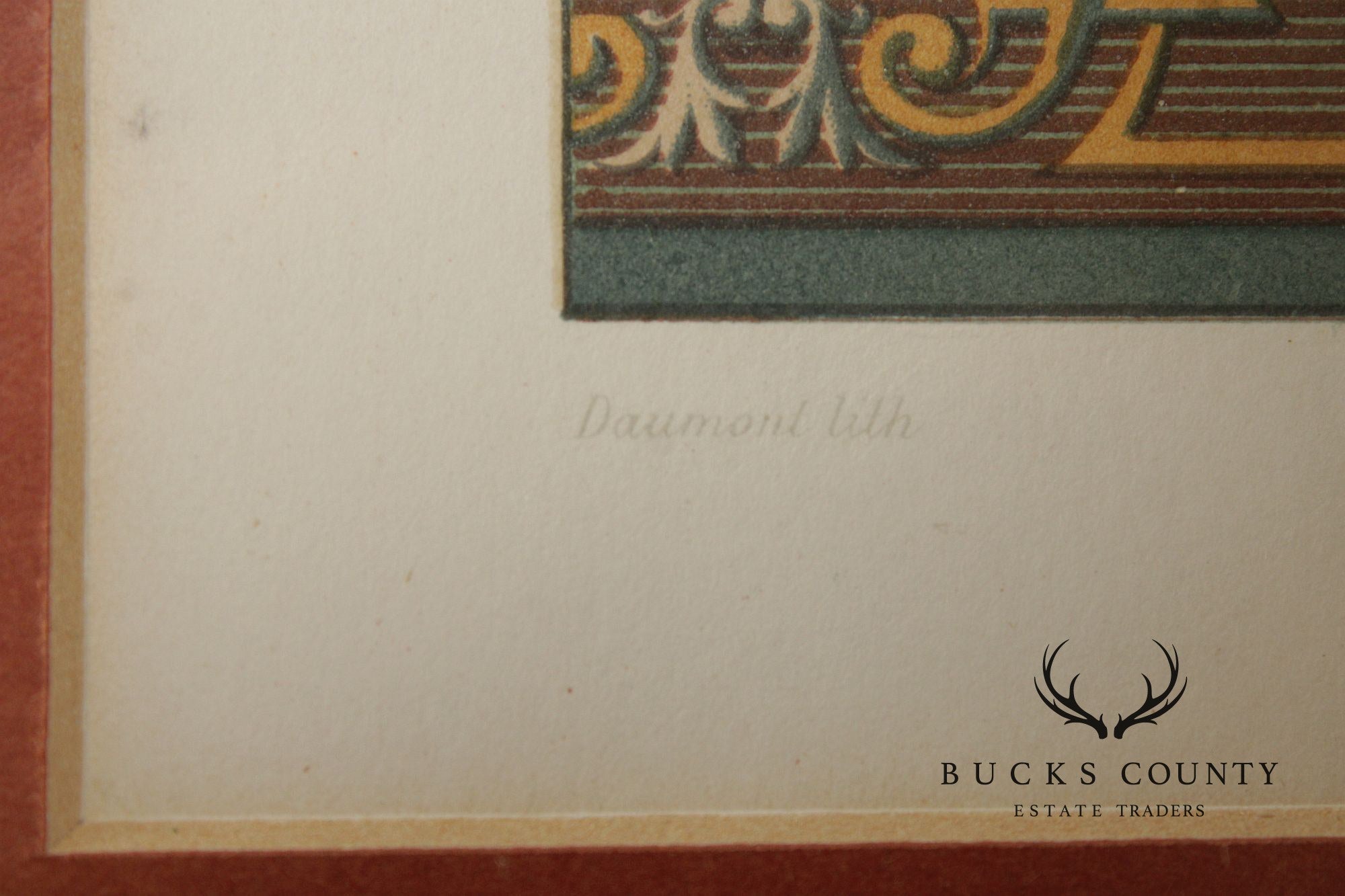 Framed Lithograph of Victorian Wallpaper Borders