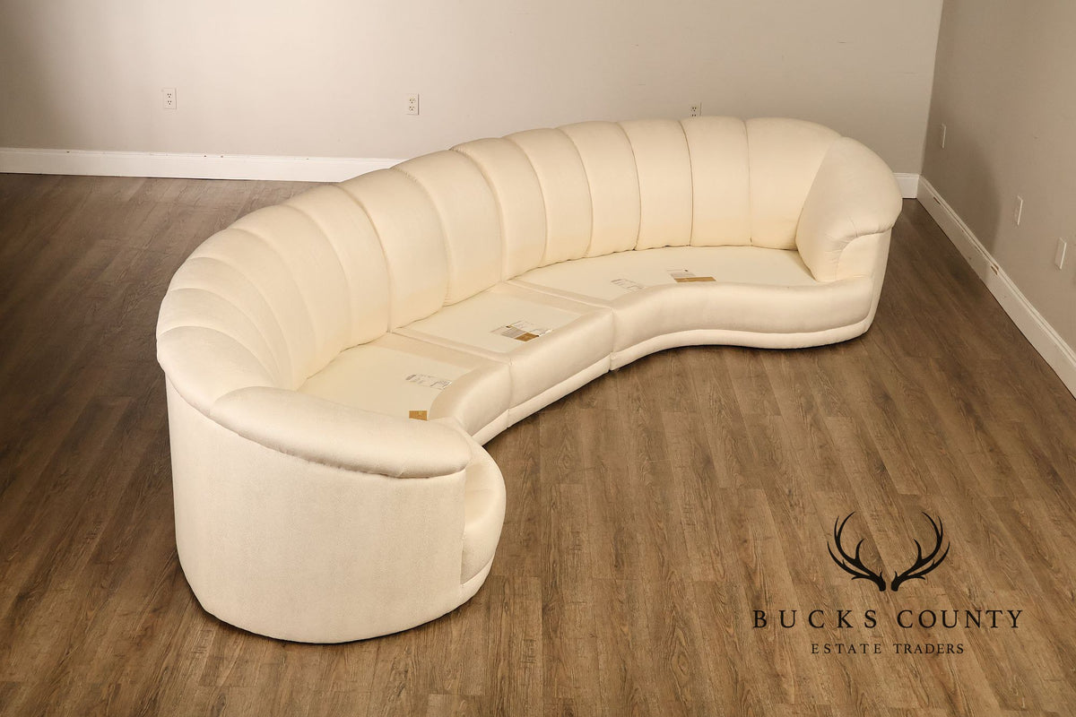 Thayer Coggin Post Modern Curved Sectional Sofa