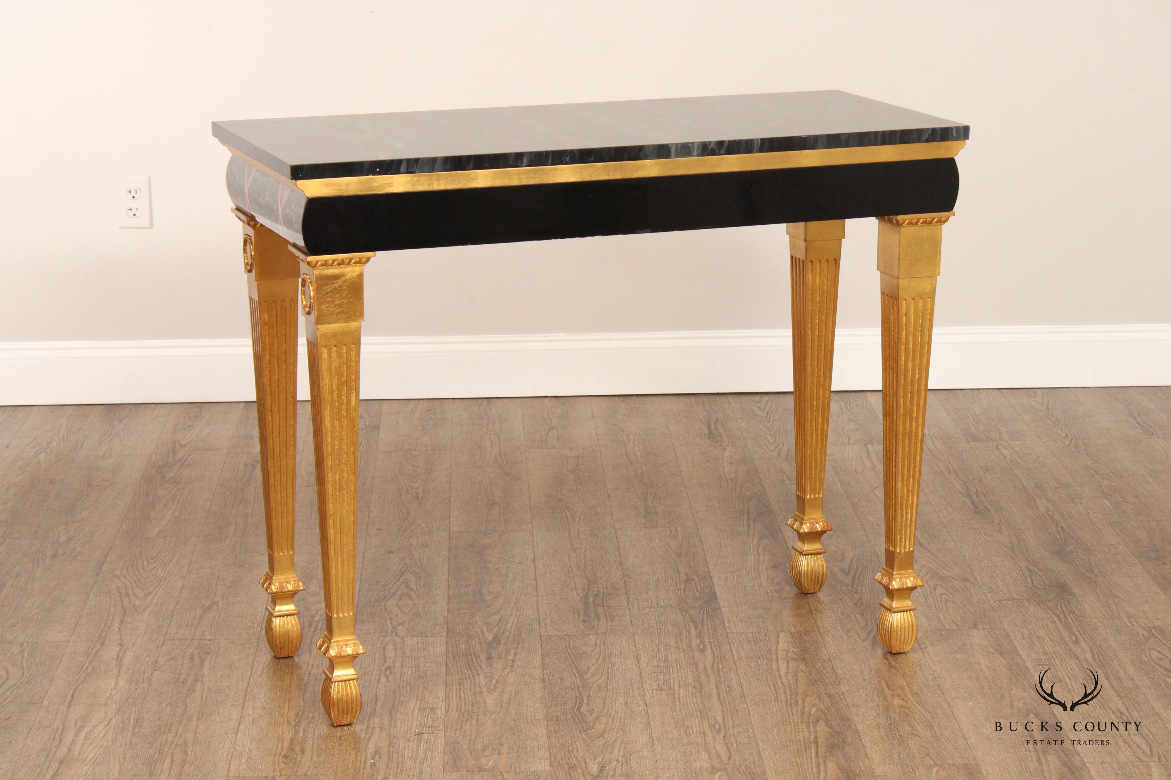 Karges Neoclassical Style Gold Painted Sofa Table