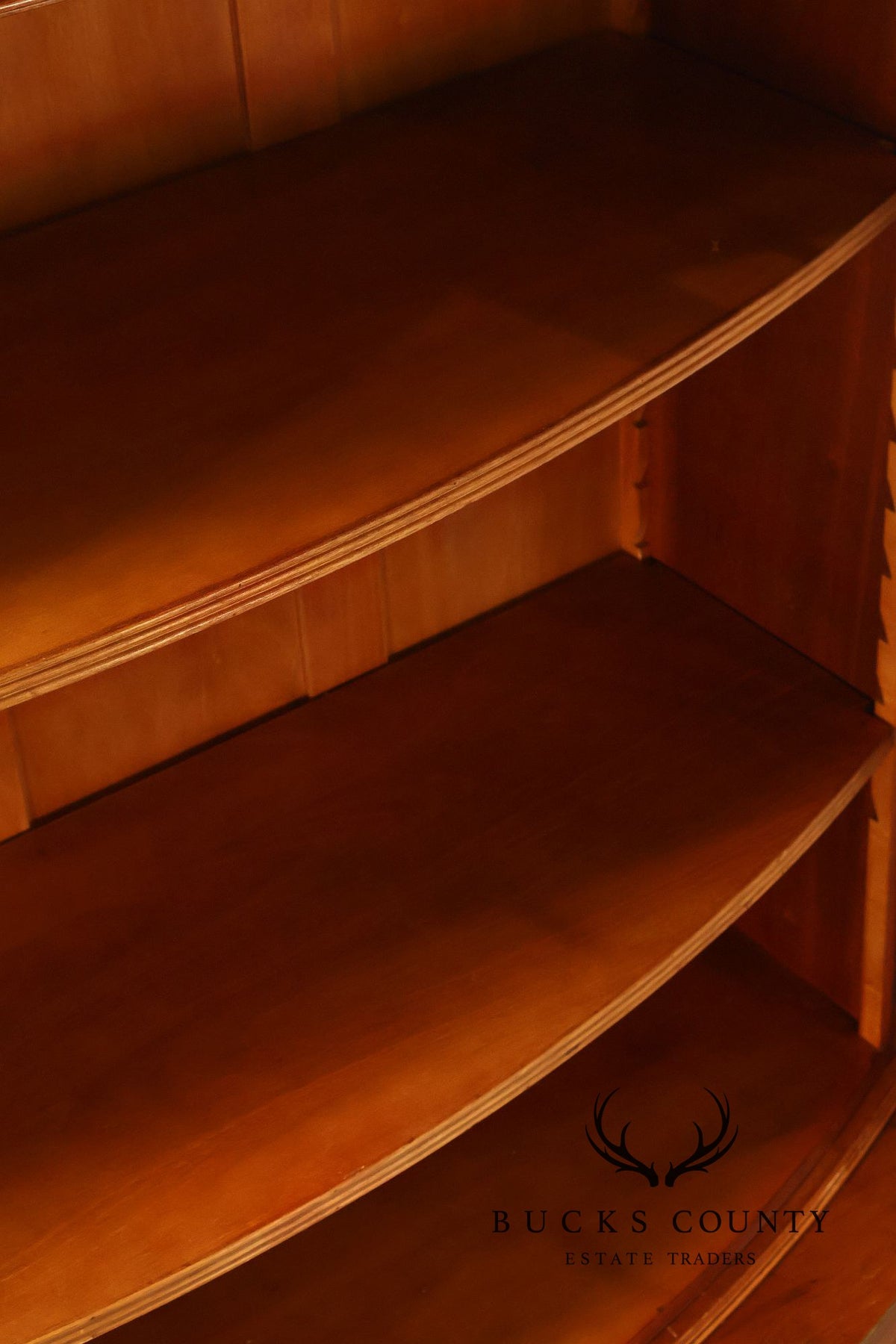Georgian Style Inlaid Yew Wood Bow Front Bookcase Bureau China Cabinet