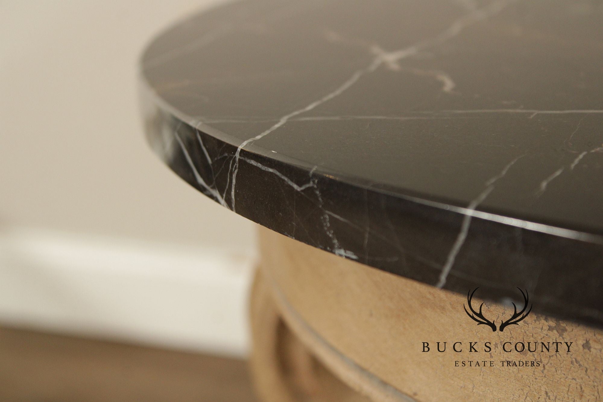 Italian Neoclassical Style Round Marble Top Side Table