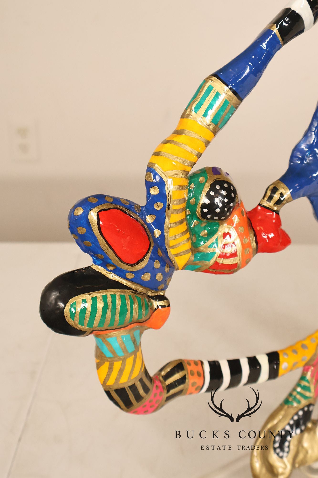 Dorit Levinstein Colorful Modern Mixed Media Sculpture On Lucite Base