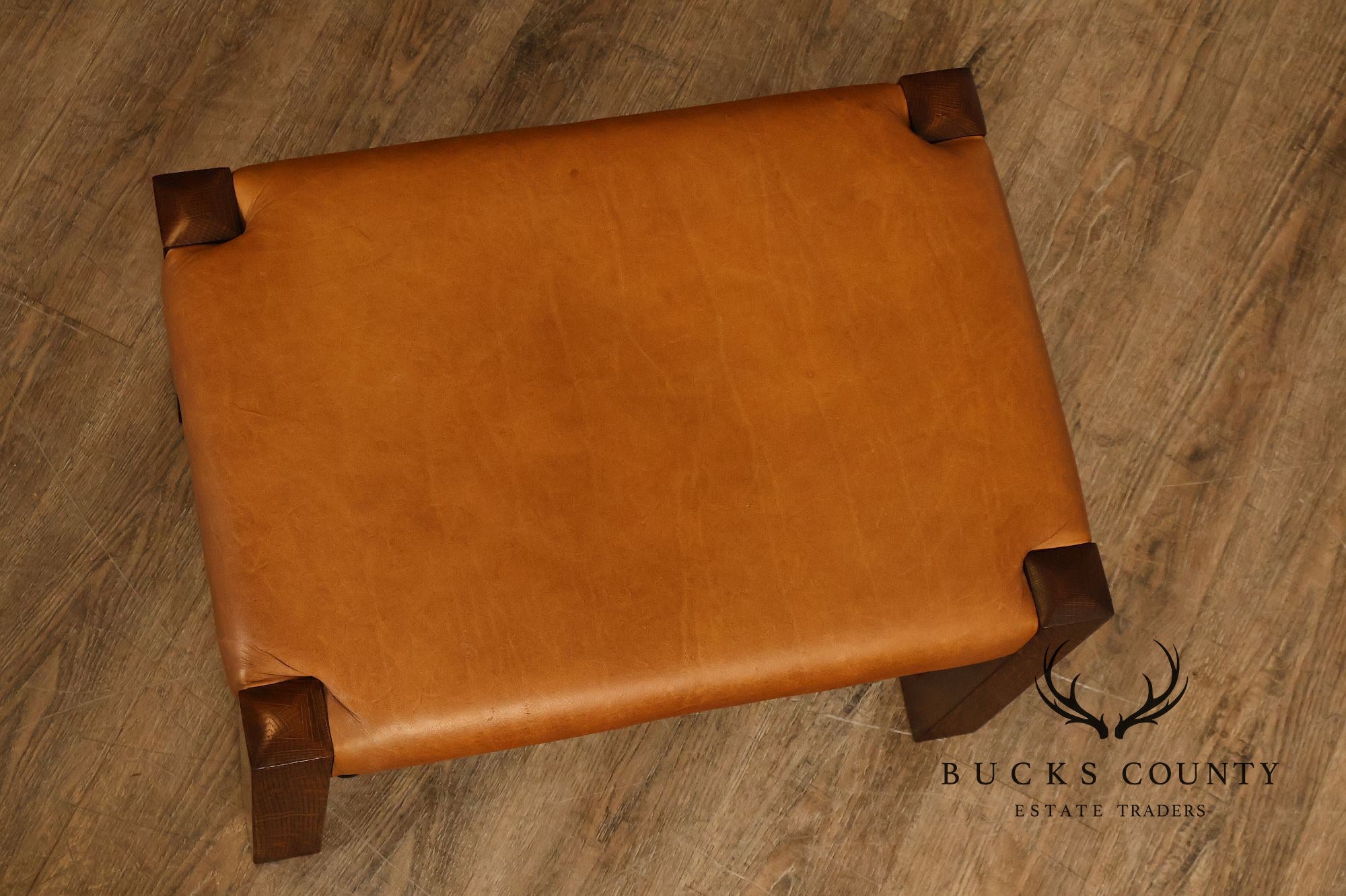 Stickley Mission Collection Oak and Leather Eastwood Footstool