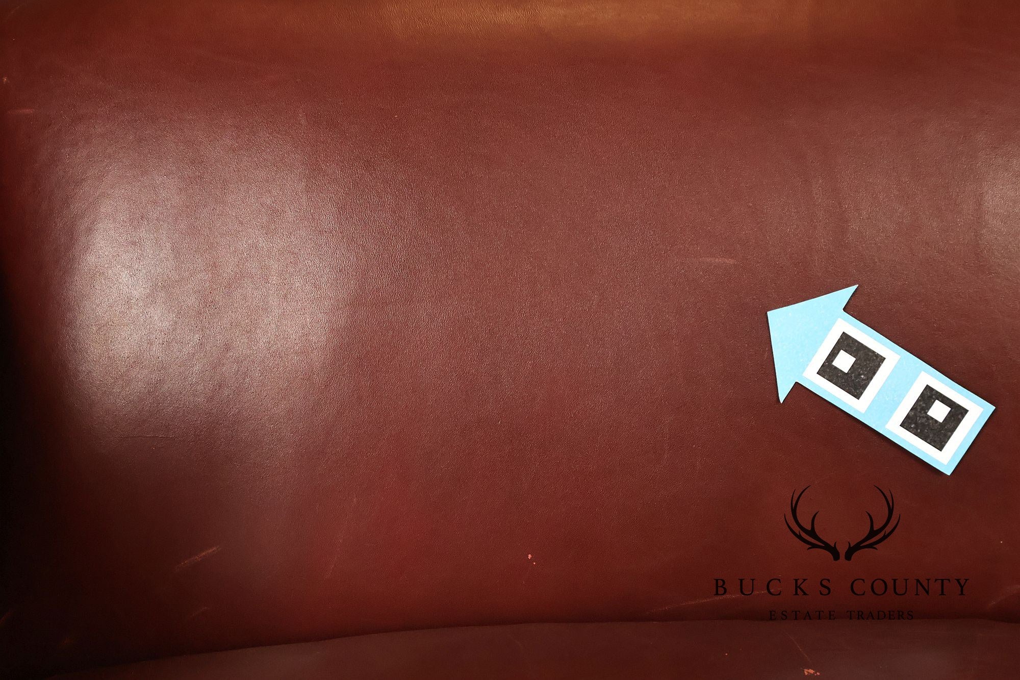 Hancock & Moore Sheraton Style Inlaid Mahogany Leather Settee