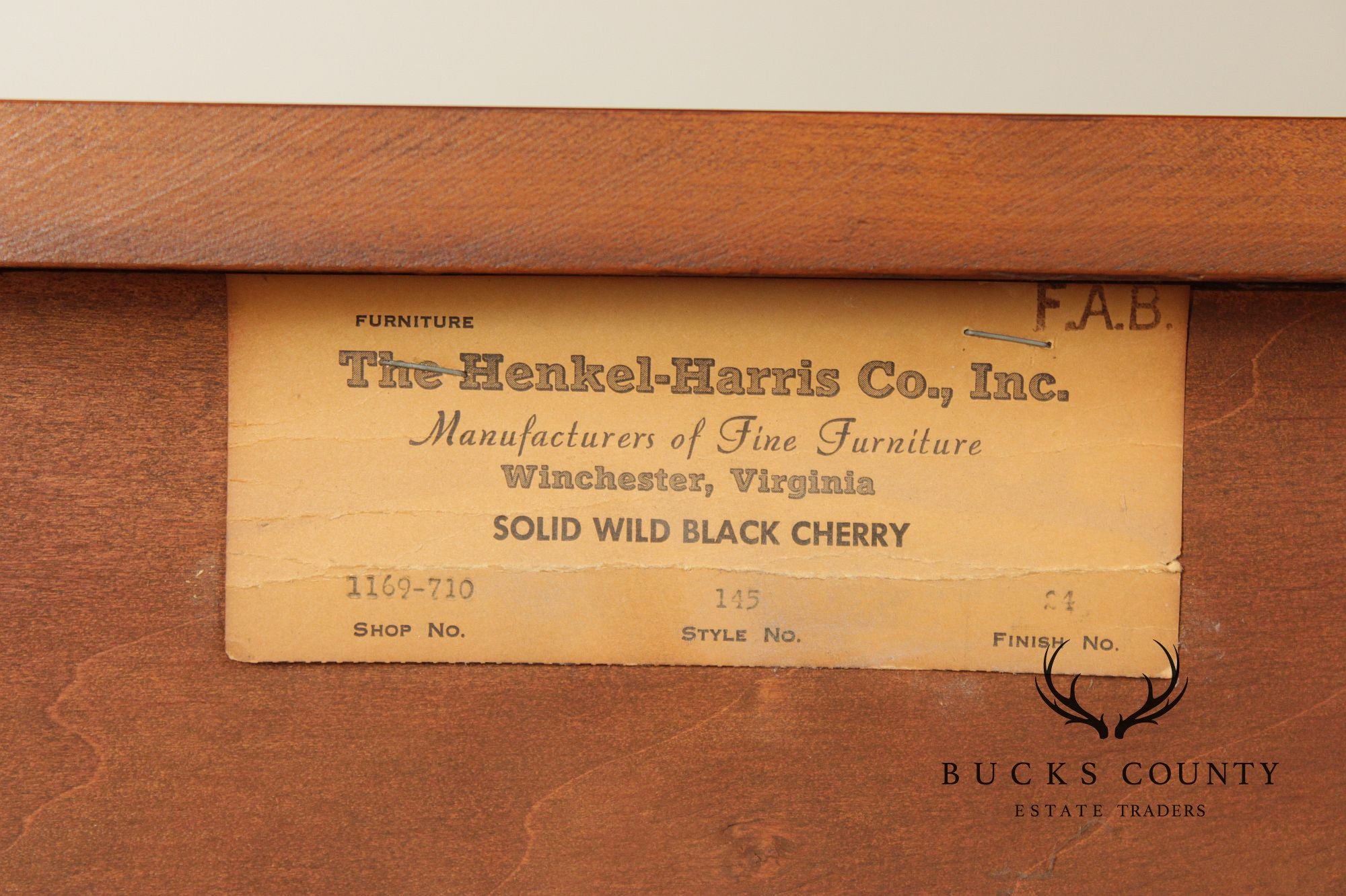 Henkel Harris Solid Wild Black Cherry Queen Anne Lowboy