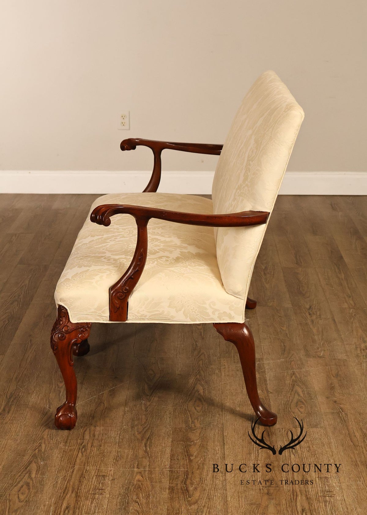 Southwood Chippendale Style Carved Frame Settee