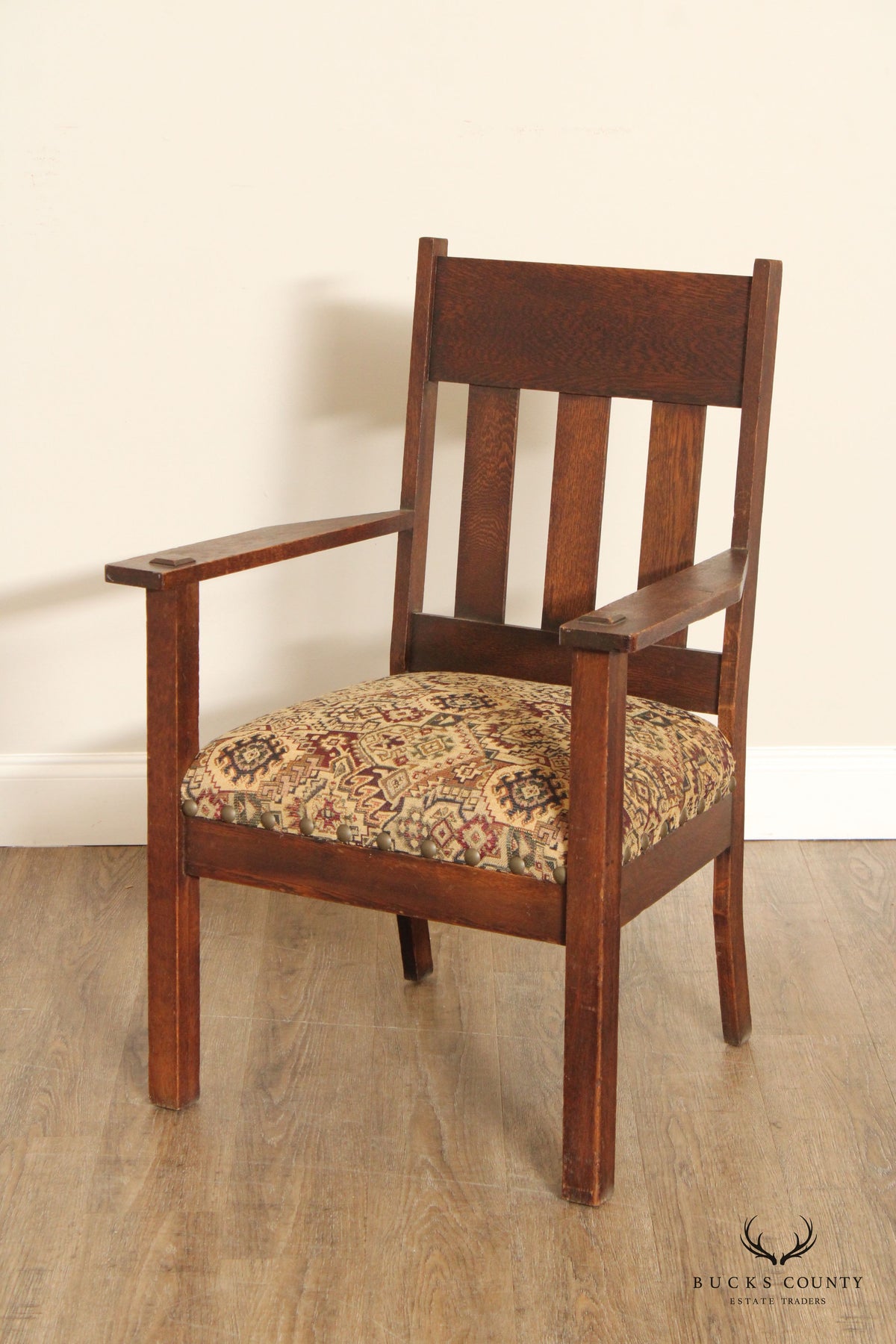 Antique Mission Oak Armchair