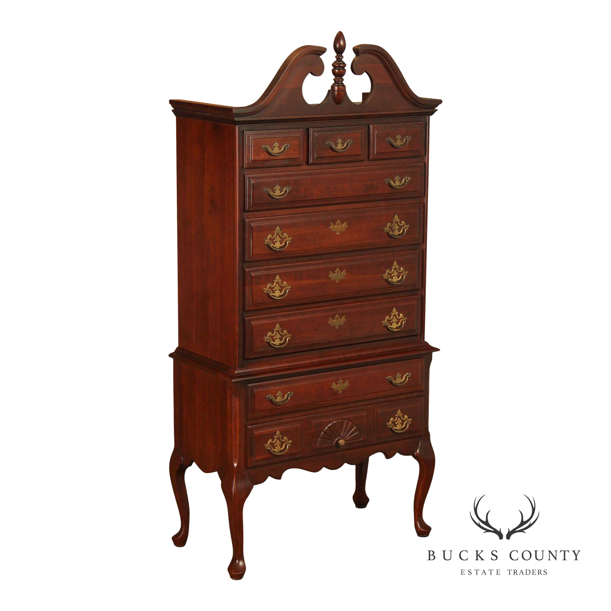 Queen Anne Style Mahogany Highboy Chest