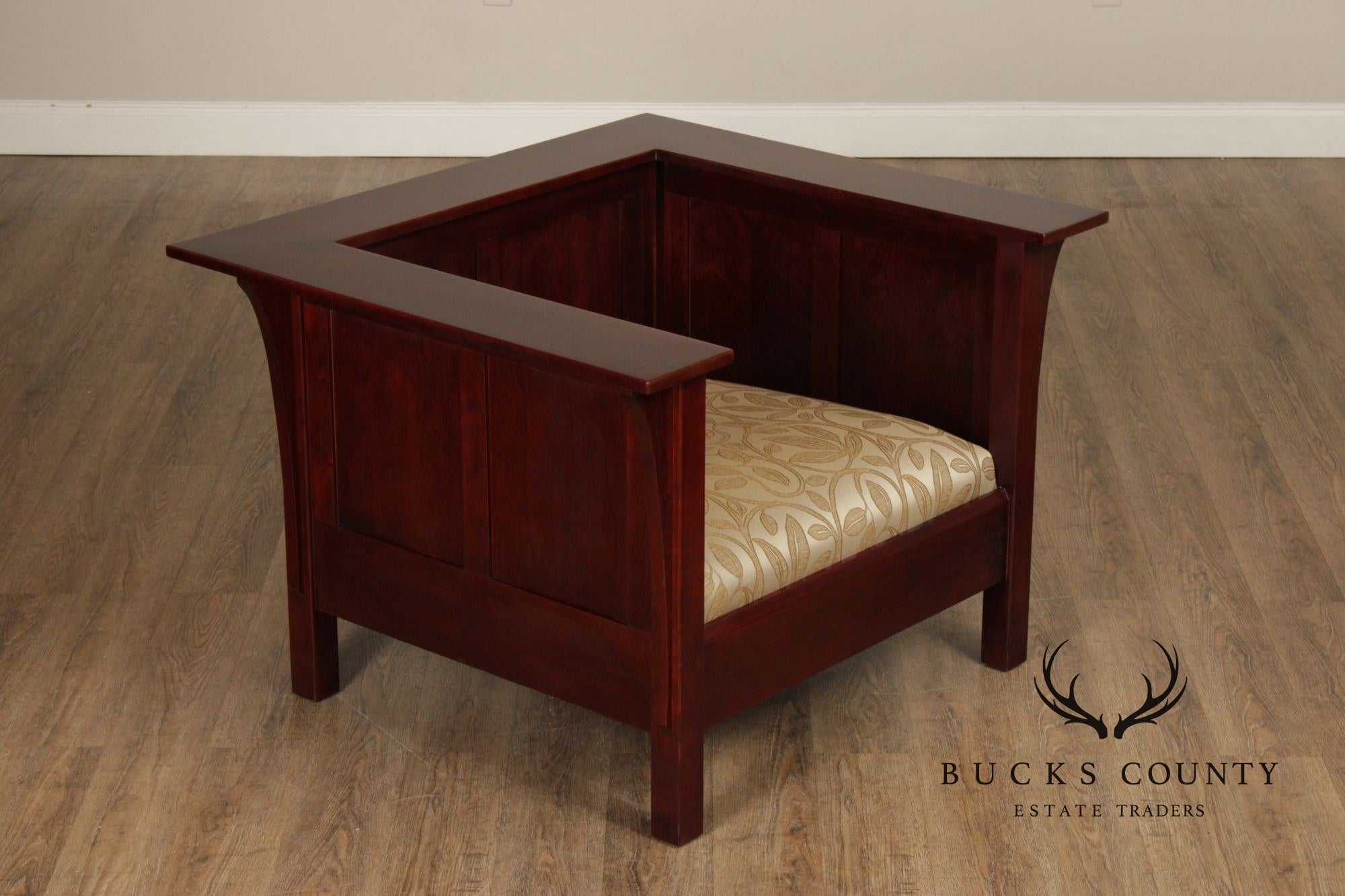 Stickley Mission Collection Cherry Pair Of Prairie Armchairs