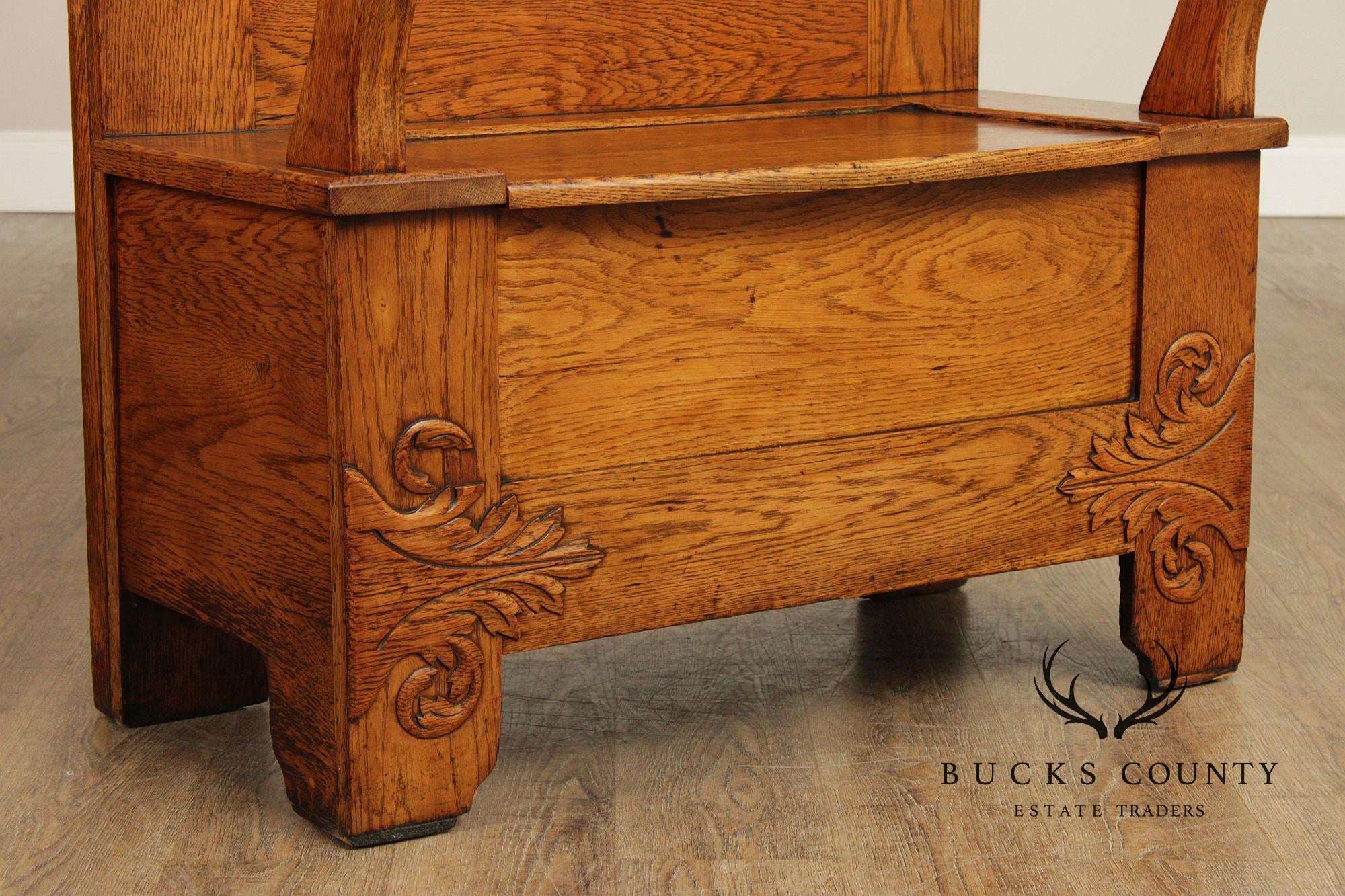 Antique Victorian Carved Oak Hall Tree