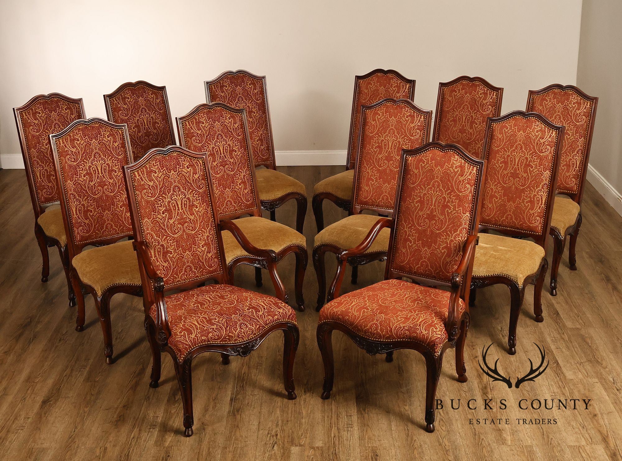 Henredon French Louis XV Style Set of Twelve Dining Chairs