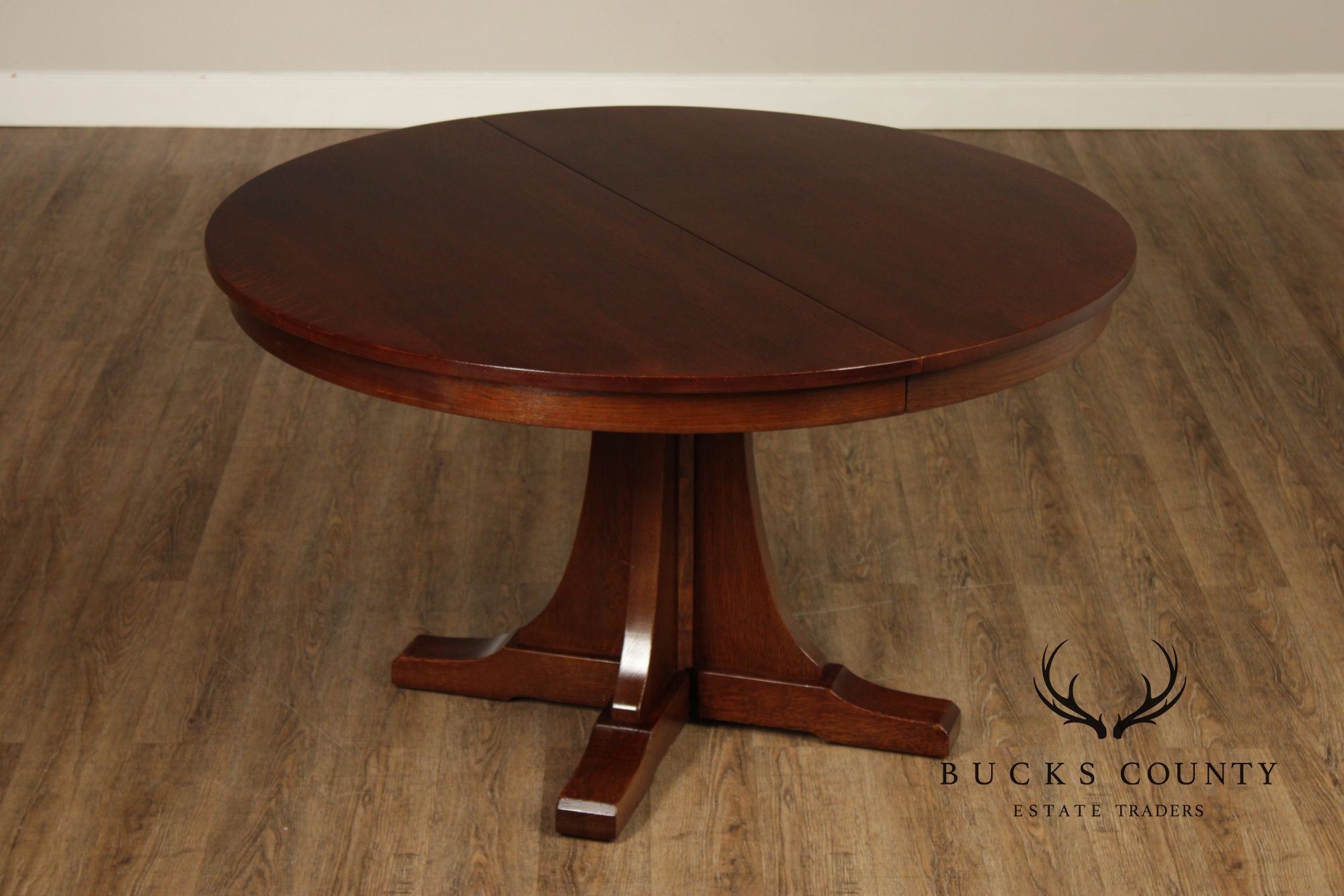 Stickley Mission Style Oak Pedestal Dining Table