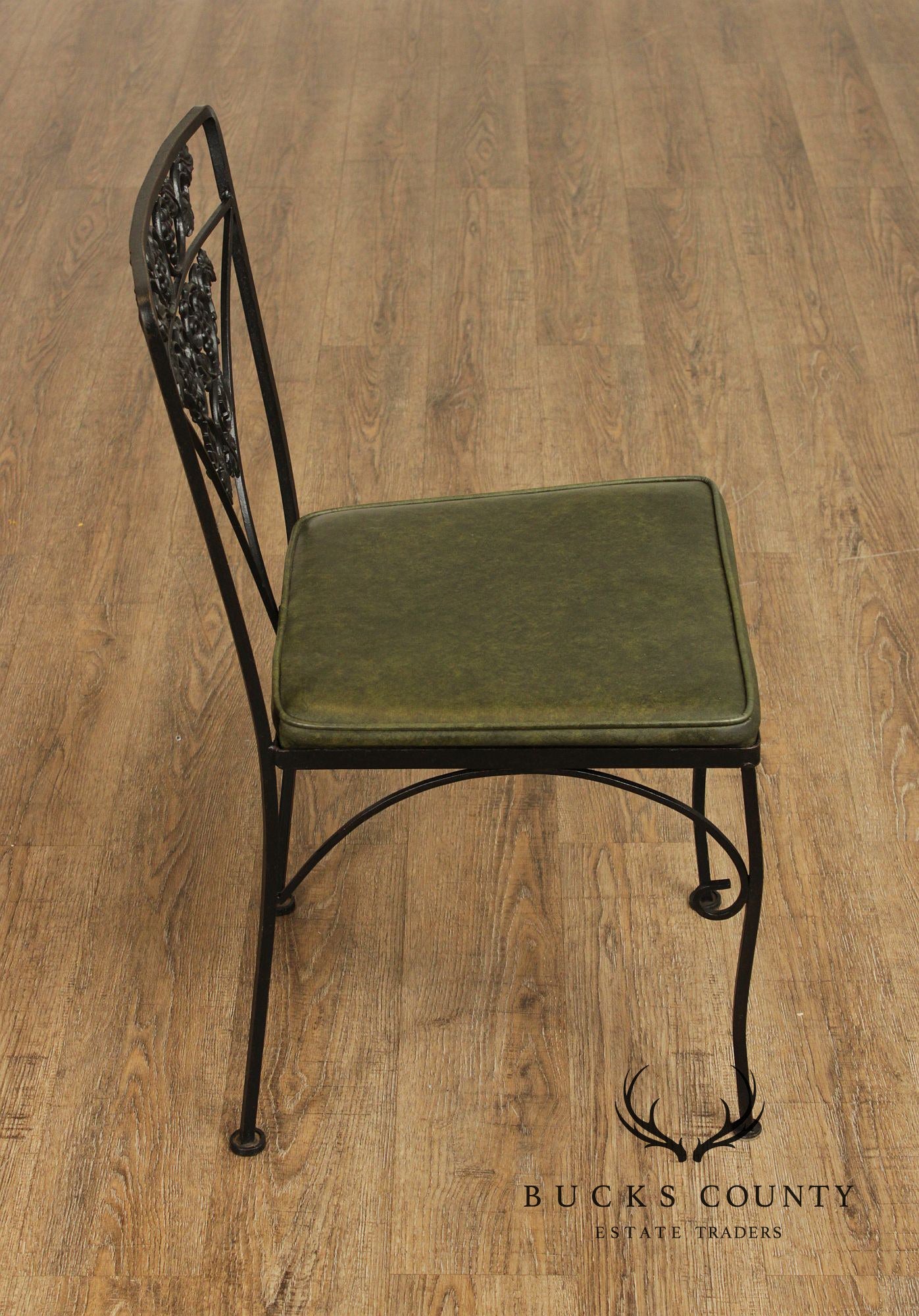 Woodard Set of Four Iron Grapevine Dining Chairs