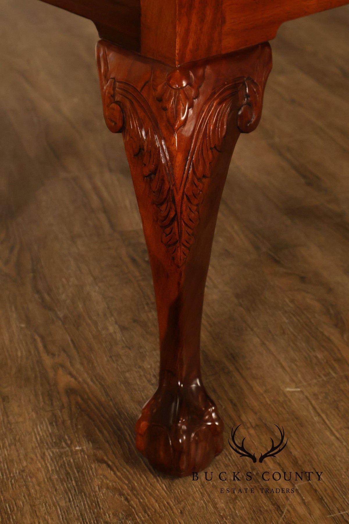 Chippendale Style Set Of 4 Carved Mahogany Side Dining Chairs