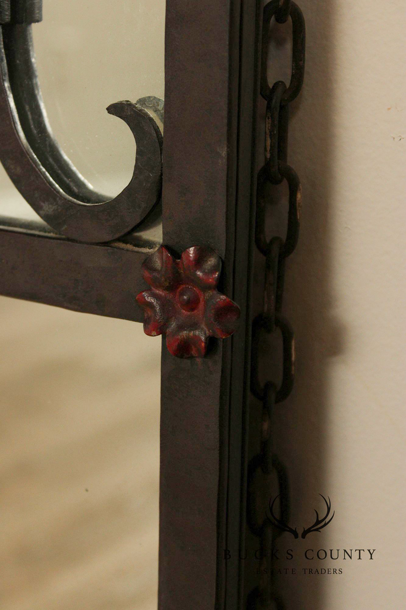 Spanish Colonial Style Wrought Iron Wall Mirror