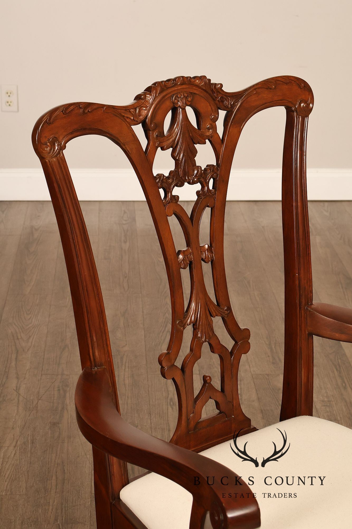 Scarborough House Chippendale Style Pair Of Mahogany Armchairs