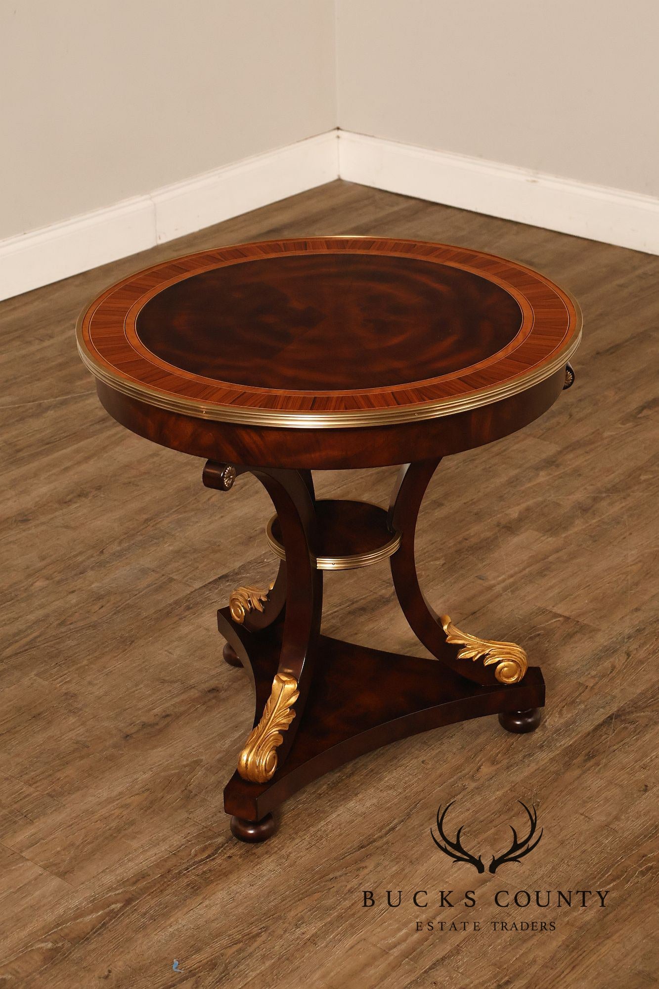 Theodore Alexander Pair of 'After Dinner Drinks' Mahogany Side Tables