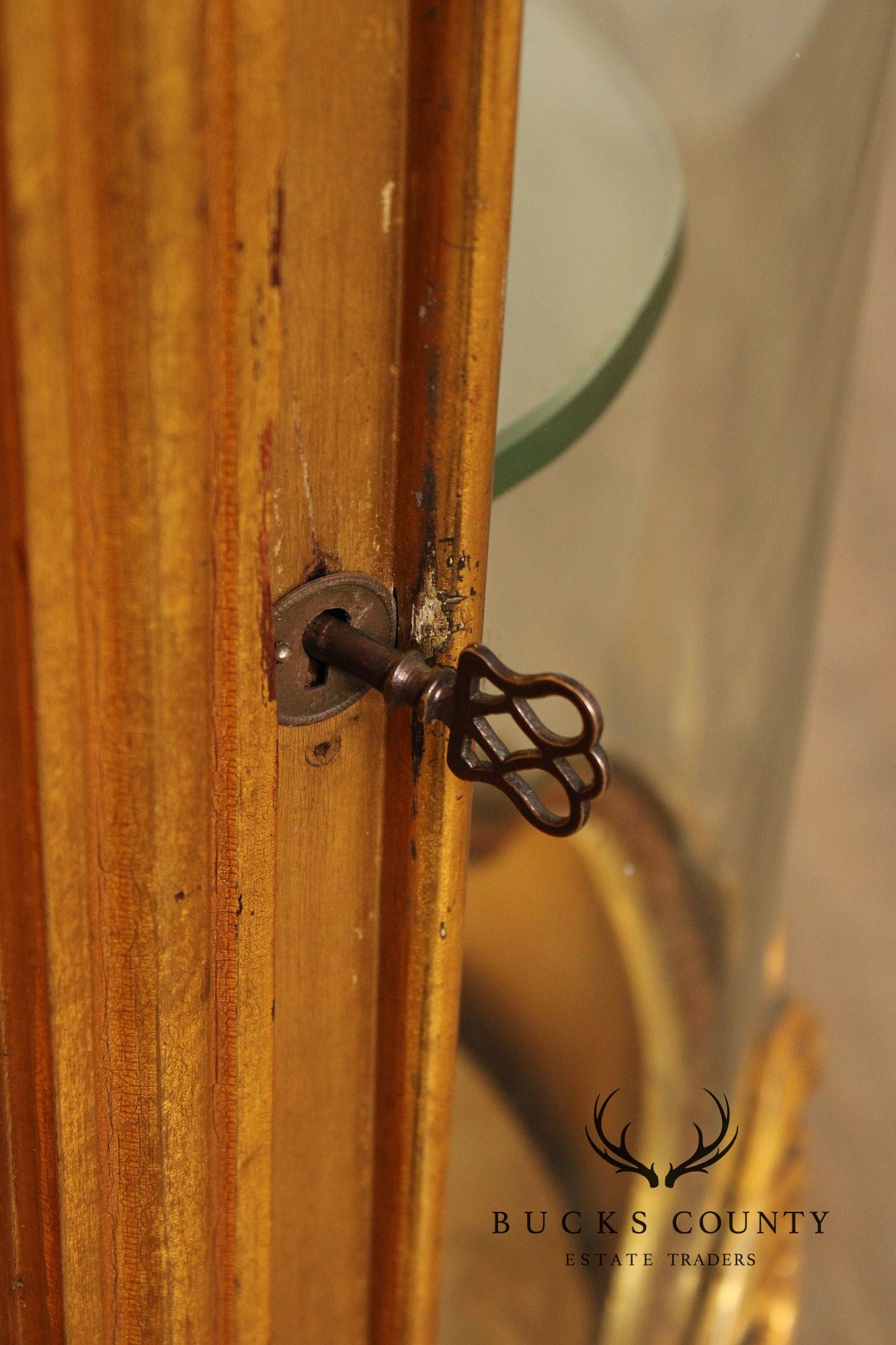 Rococo Style Giltwood Curio Cabinet With Glass Panels