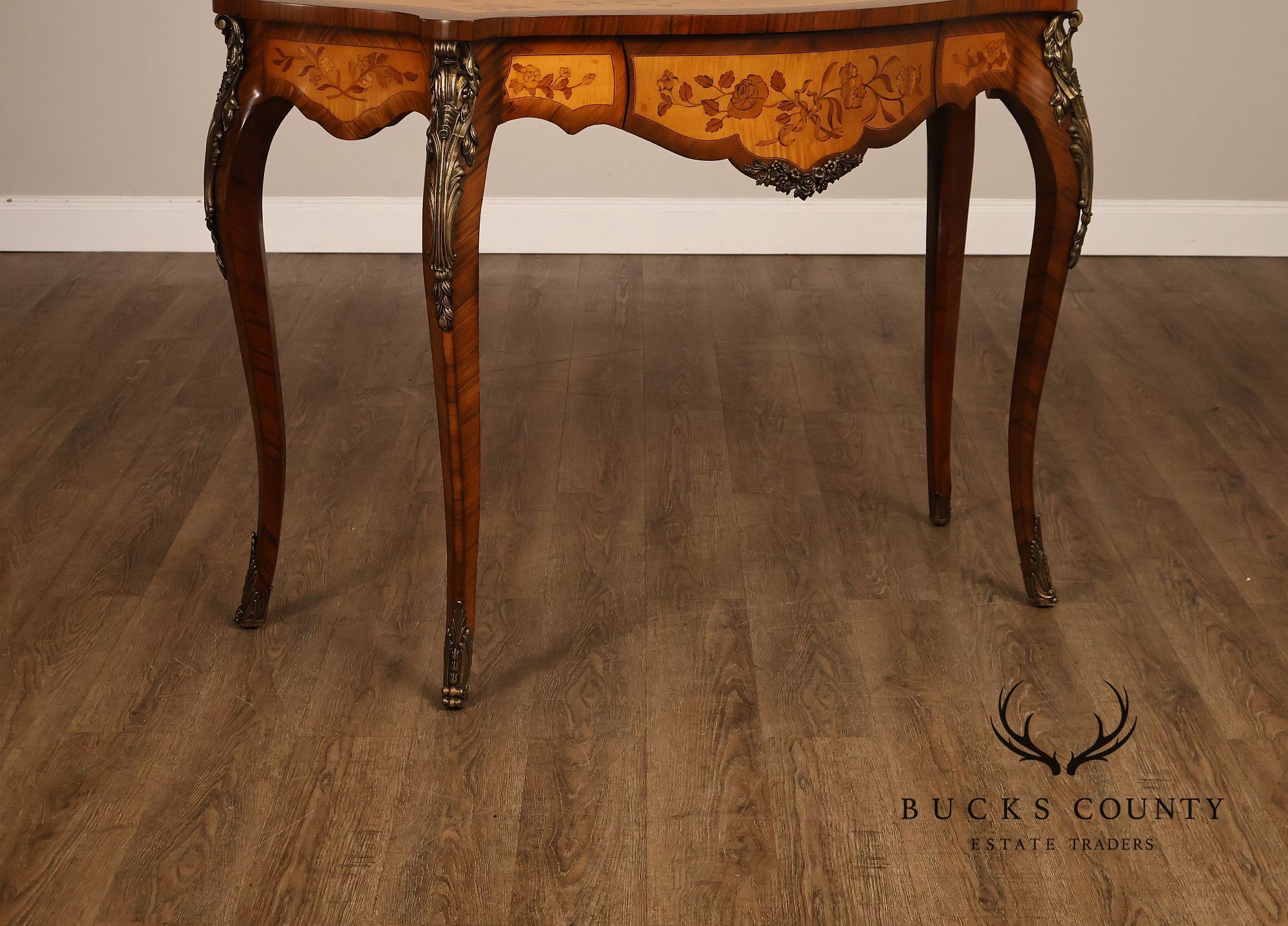 Maitland-Smith French Louis XV Style Inlaid Console Table