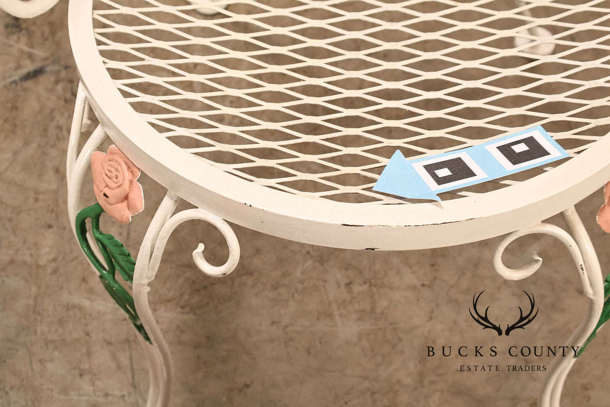 Woodard 'Chantilly Rose' Set of Four Wrought Iron Patio Dining Chairs