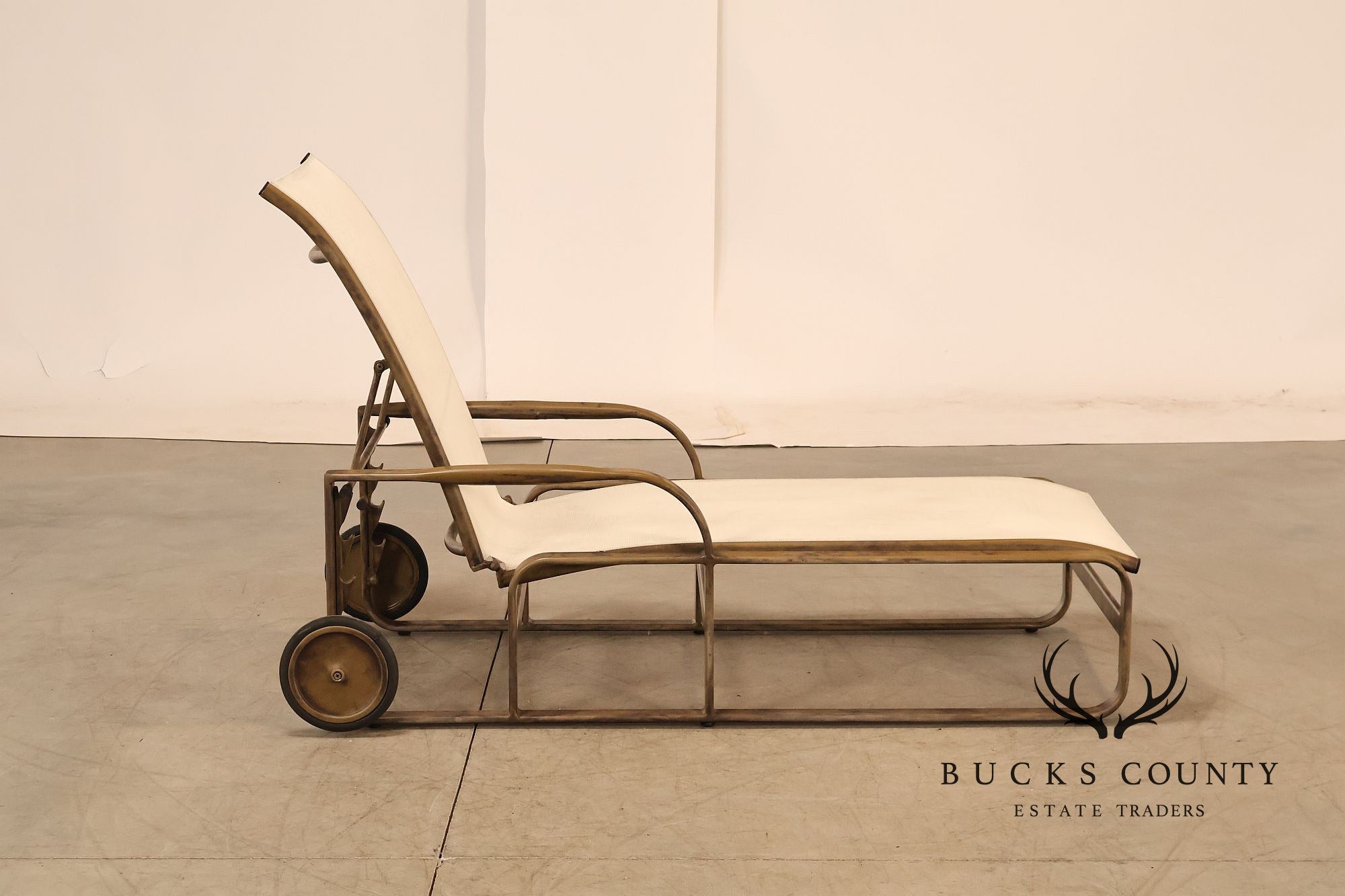Brown Jordan Quantum Pair Of Contemporary Aluminum Sling Adjustable Chaise Lounge Chairs