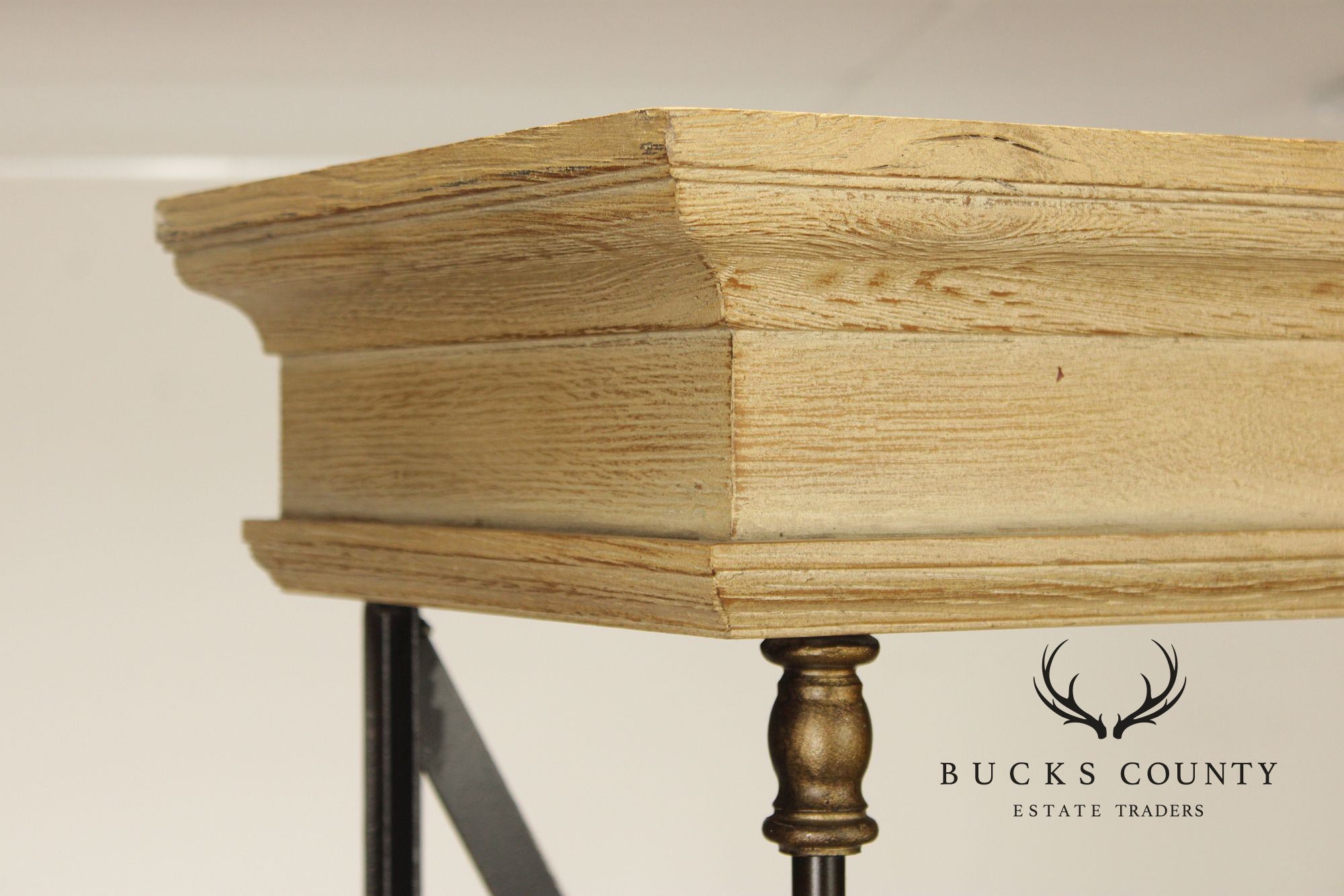 Transitional Industrial Style Iron And Wood Etagere Bookcase